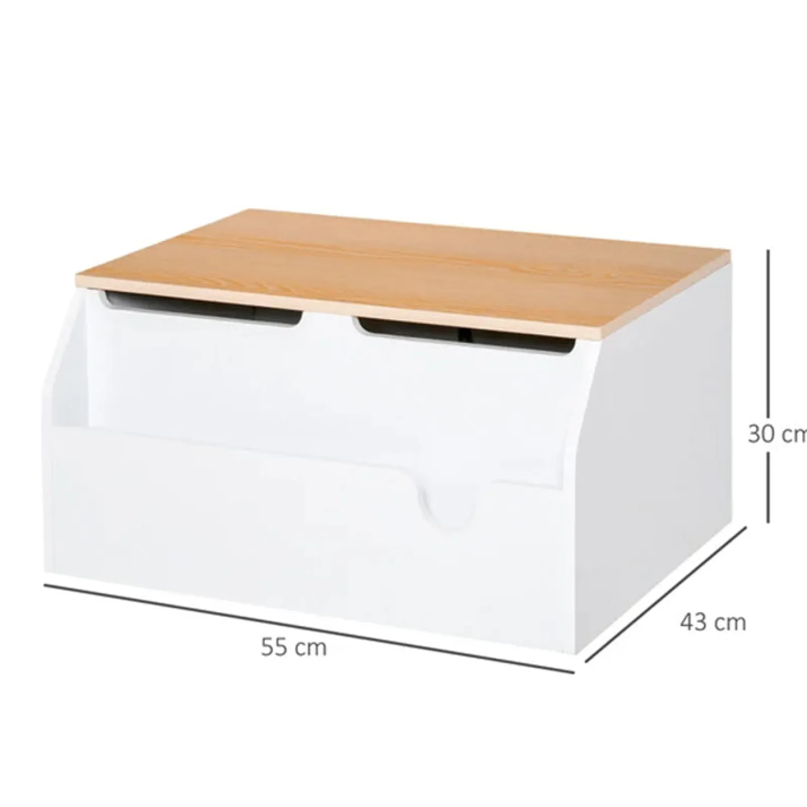 Kinder Little Helper 3-in-1 Montessori Spielzeugkiste, Bücherregal & Sitz mit Kindersicherheitsscharnier | Weiß | 58L x 43B x 30H cm