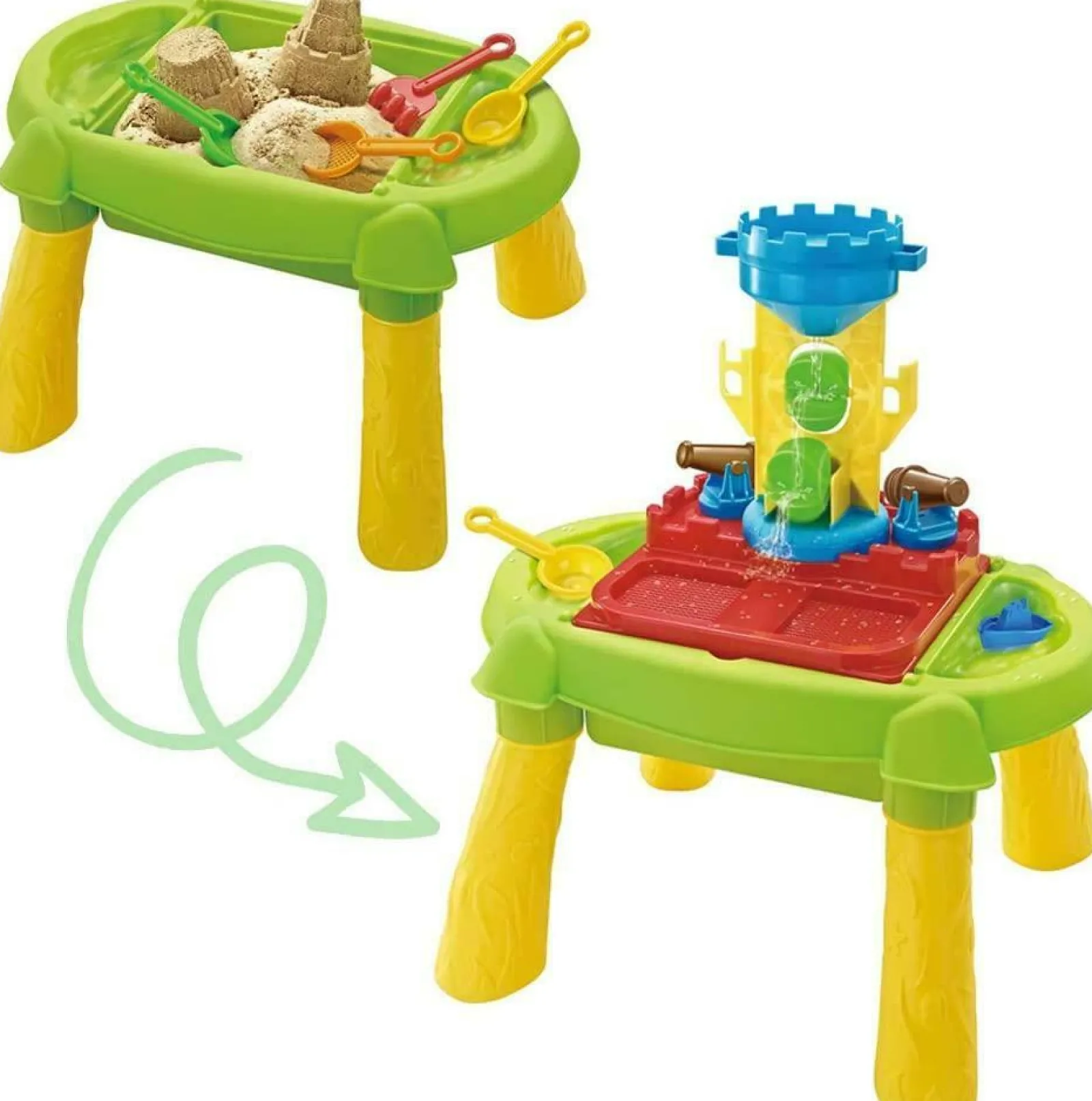 Little Helper 2-in-1 Sand- und Wassertisch | 16-teiliges Zubehörset mit Wasserrad | Sandkasten für Kinder | Ab 3 Jahren