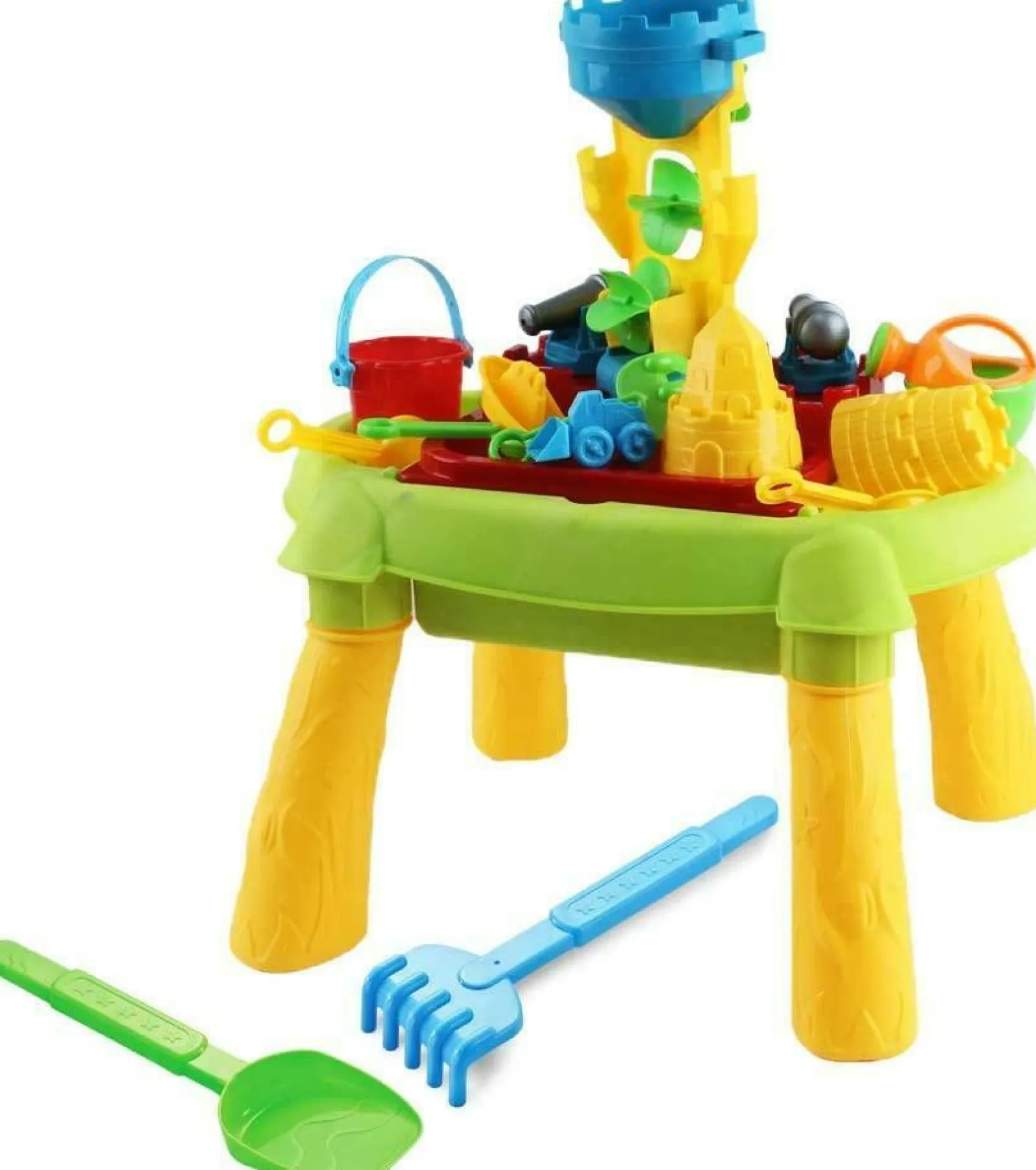 Little Helper 2-in-1 Sand- und Wassertisch | 16-teiliges Zubehörset mit Wasserrad | Sandkasten für Kinder | Ab 3 Jahren