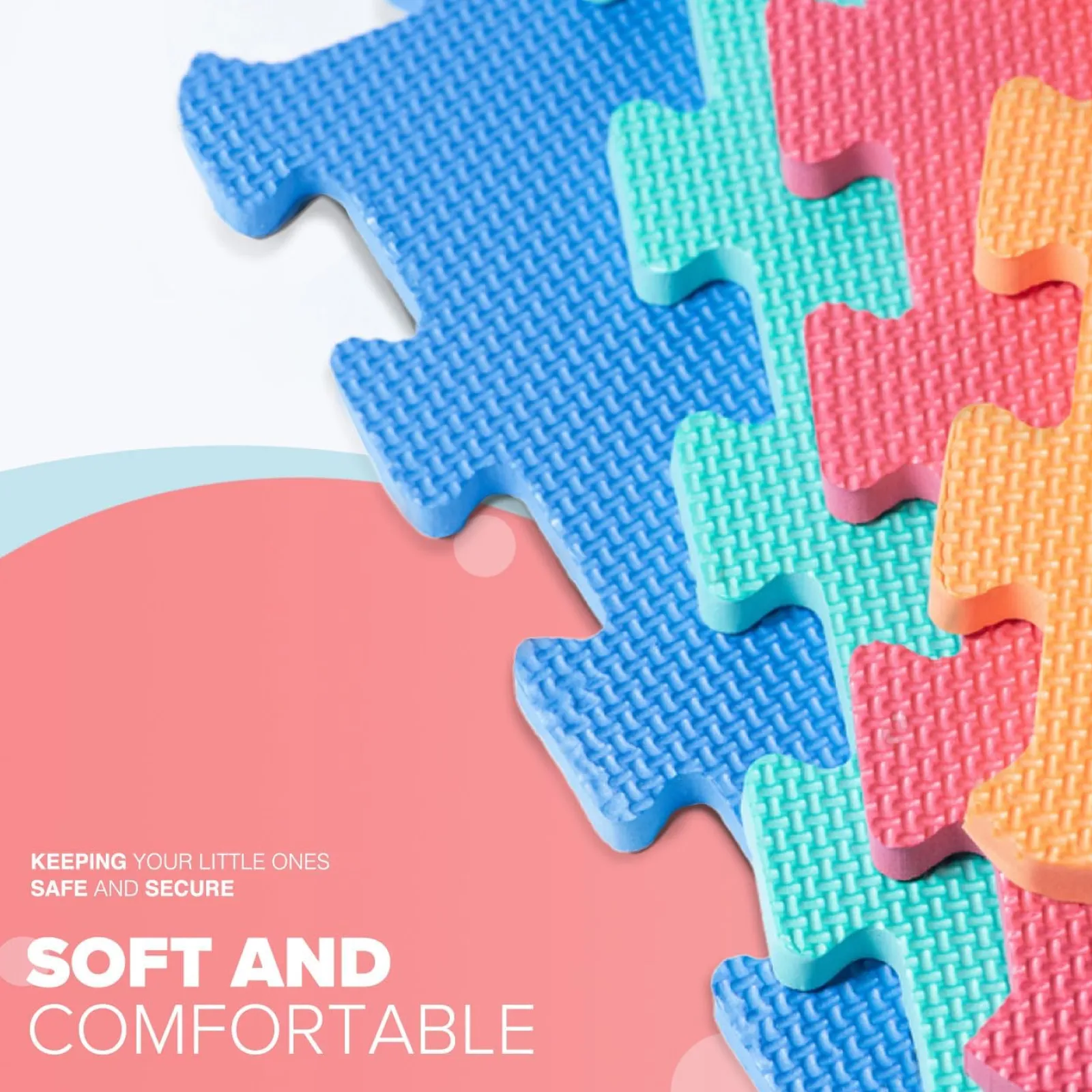 Kinder Little Helper Ineinander greifende Montessori-Spielbodenmatten aus dickem Schaumstoff | Puzzlematten für Babylaufställe und Spielzimmer | Macaron-Farben