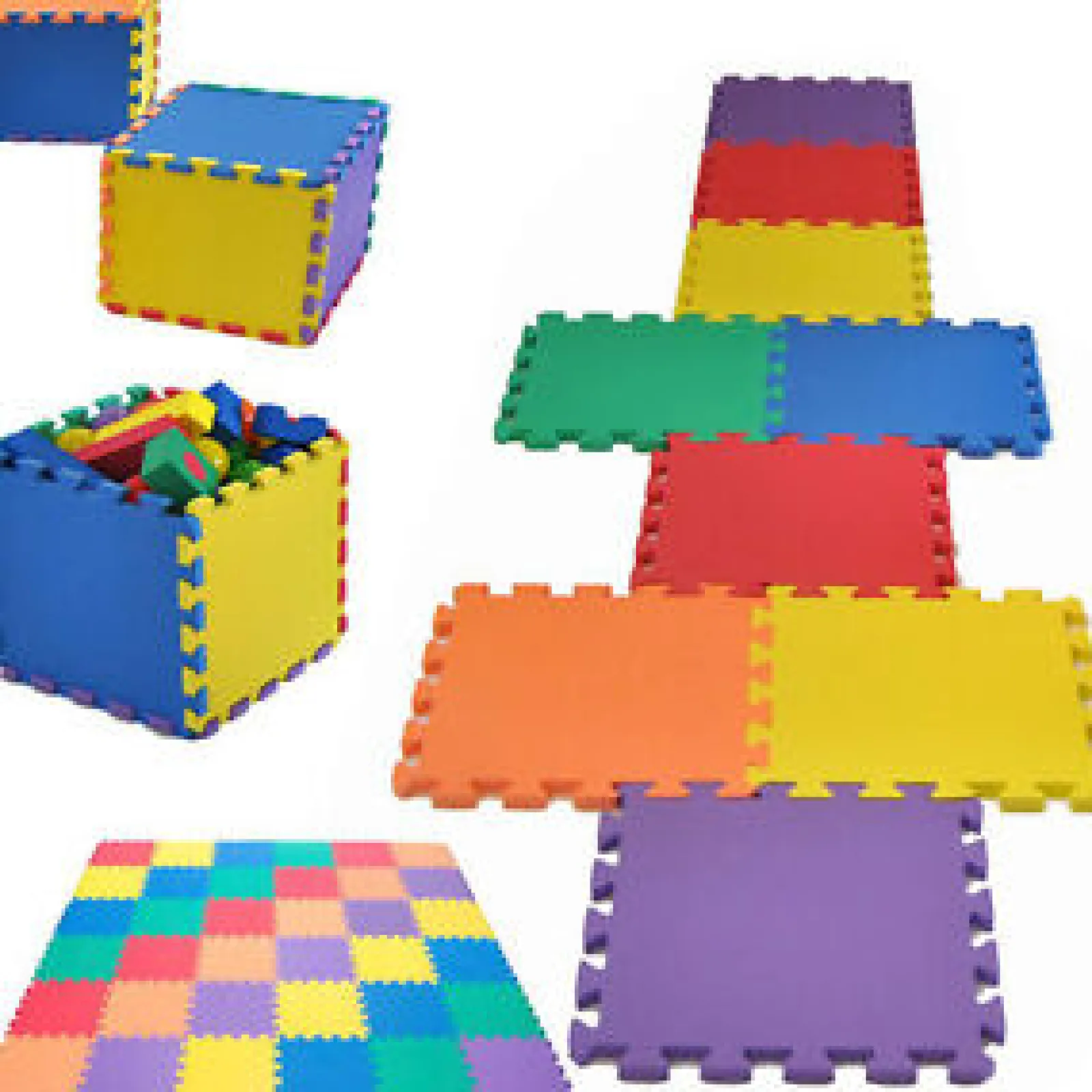 Kinder Little Helper Ineinander greifende Montessori-Spielbodenmatten aus dickem Schaumstoff | Puzzlematten für Babylaufställe und Spielzimmer | Mehrfarbig