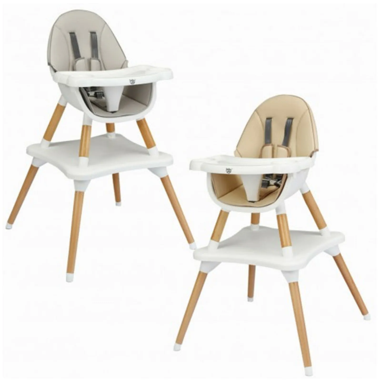 Little Helper 4-In-1-Hochstuhl Für Kinder Aus Grauem Holz | Niedriger Stuhl | Tisch- Und Stuhlset