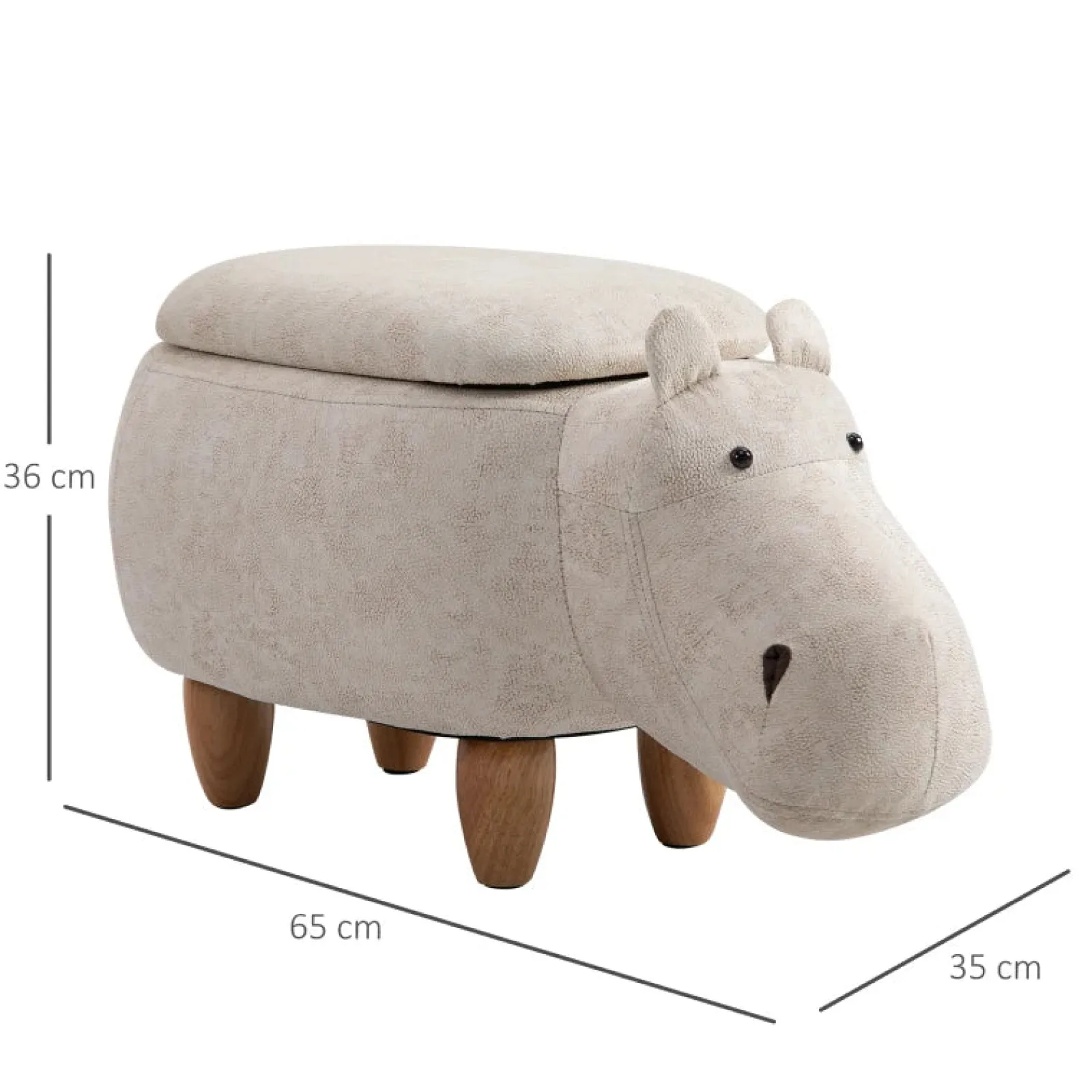 Kinder Little Helper 4-in-1-Hocker, Aufbewahrungsbox, Fußstütze und Sitz für Kinder | Spielzeugkiste | Supersüßes Nilpferd-Design