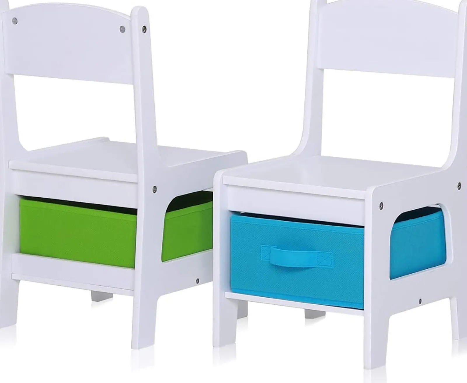 Kinder Little Helper 3-in-1-Holztisch und -Stühle für Kinder | Wendbare Tischplatte | Lego-Brett | Aufbewahrungsschubladen | Ab 3 Jahren