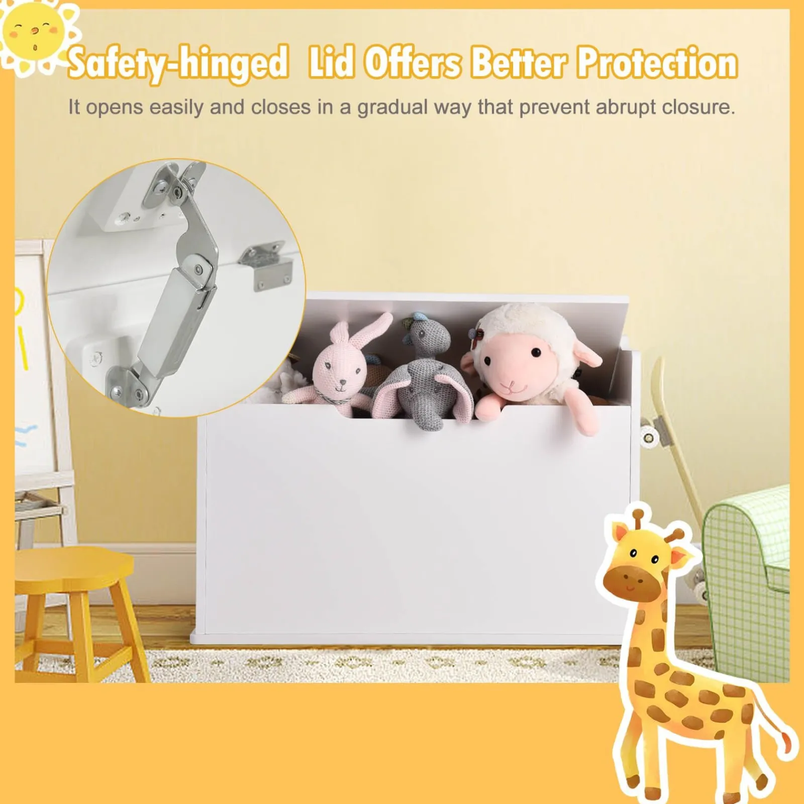 Kinder Little Helper 2-in-1-Kinderspielzeugkiste und Bank mit Kissen | Aufbewahrungsbox für Kinderspielzeug aus Holz | 3 Farboptionen