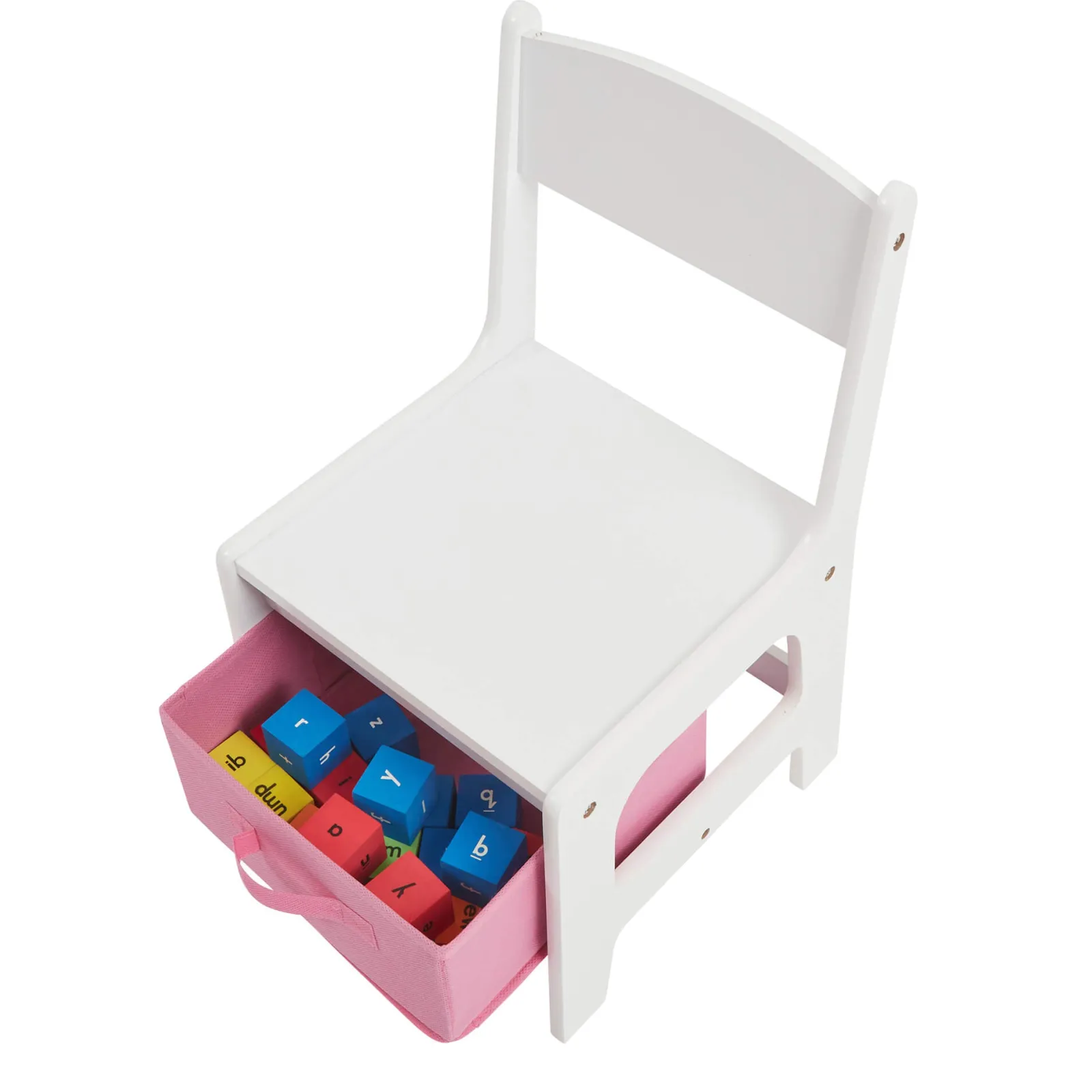 Kinder Little Helper 4-in-1-Montessori-Tisch und Stühle für Kinder | Wendeoberteil | Tafel | Rosa Aufbewahrungsschubladen