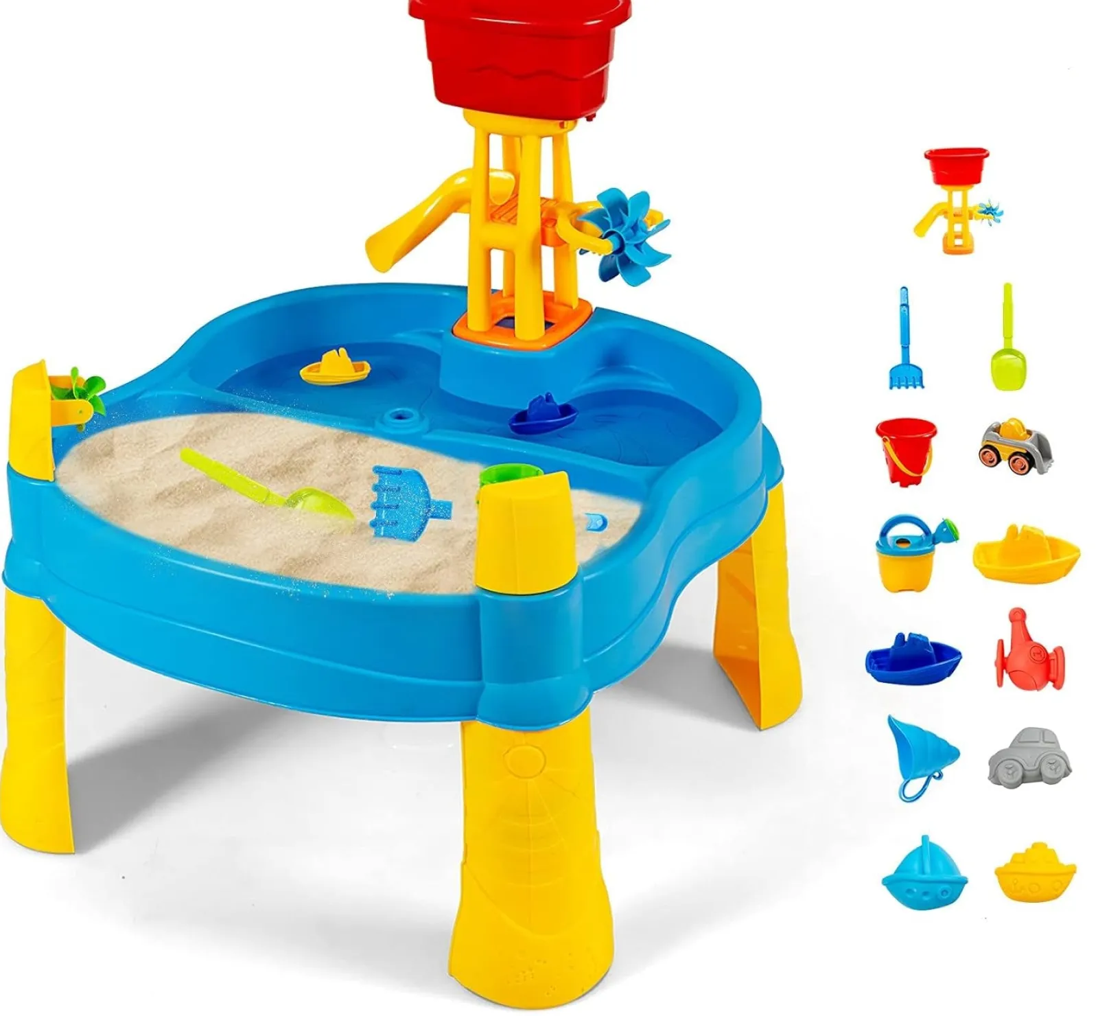 Little Helper 2-in-1-Sand- und Wassertisch für den Innen- und Außenbereich | 12-teiliges Zubehörset | 3 Jahre +