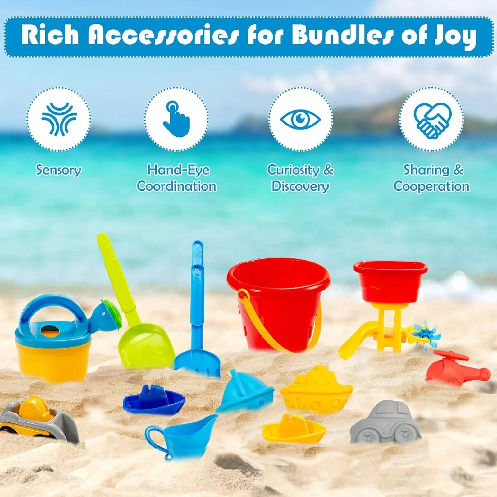 Little Helper 2-in-1-Sand- und Wassertisch für den Innen- und Außenbereich | 12-teiliges Zubehörset | 3 Jahre +
