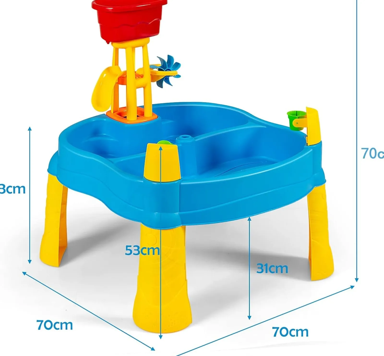 Little Helper 2-in-1-Sand- und Wassertisch für den Innen- und Außenbereich | 12-teiliges Zubehörset | 3 Jahre +