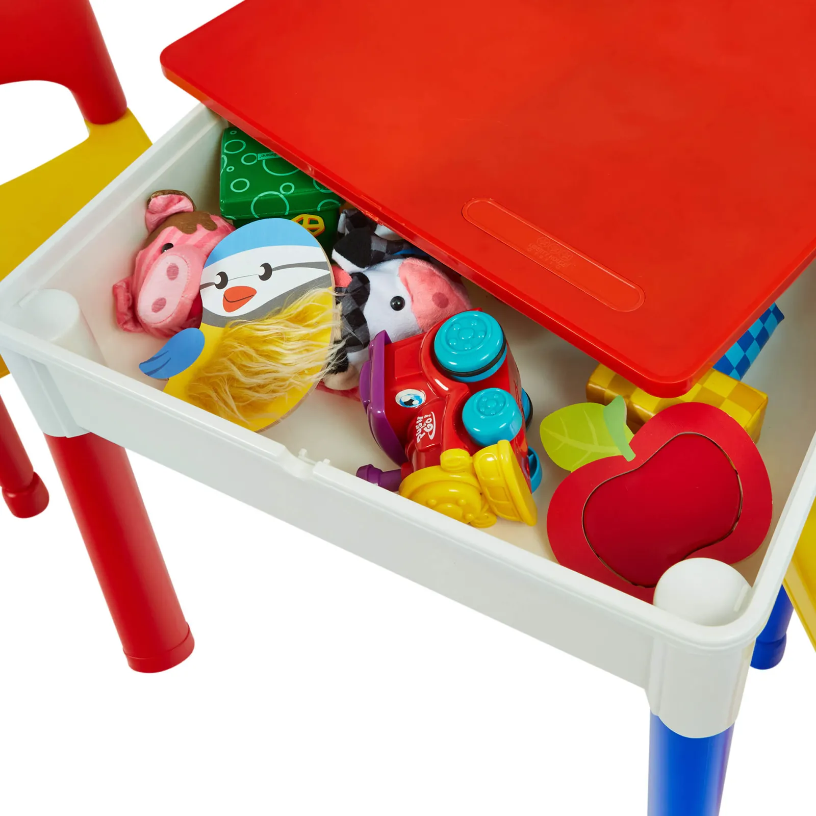 Kinder Little Helper 5-in-1-Set aus Tisch und 2 Stühlen für Kinder | Sand- und Wasserkasten | Lego | Trocken abwischbare Oberseite | Aufbewahrung