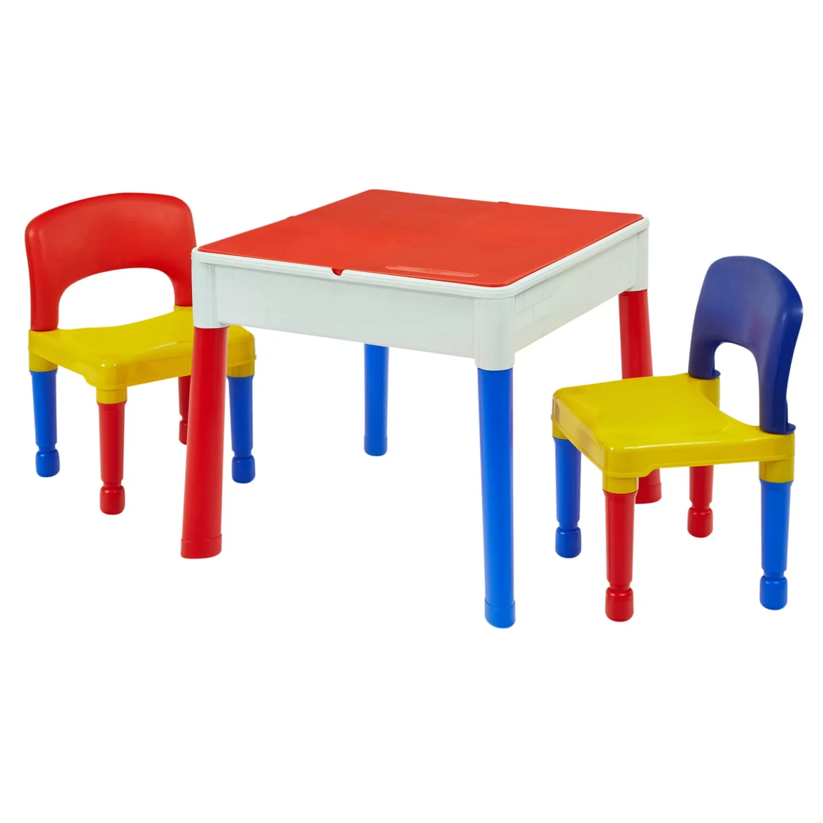 Kinder Little Helper 5-in-1-Set aus Tisch und 2 Stühlen für Kinder | Sand- und Wasserkasten | Lego | Trocken abwischbare Oberseite | Aufbewahrung