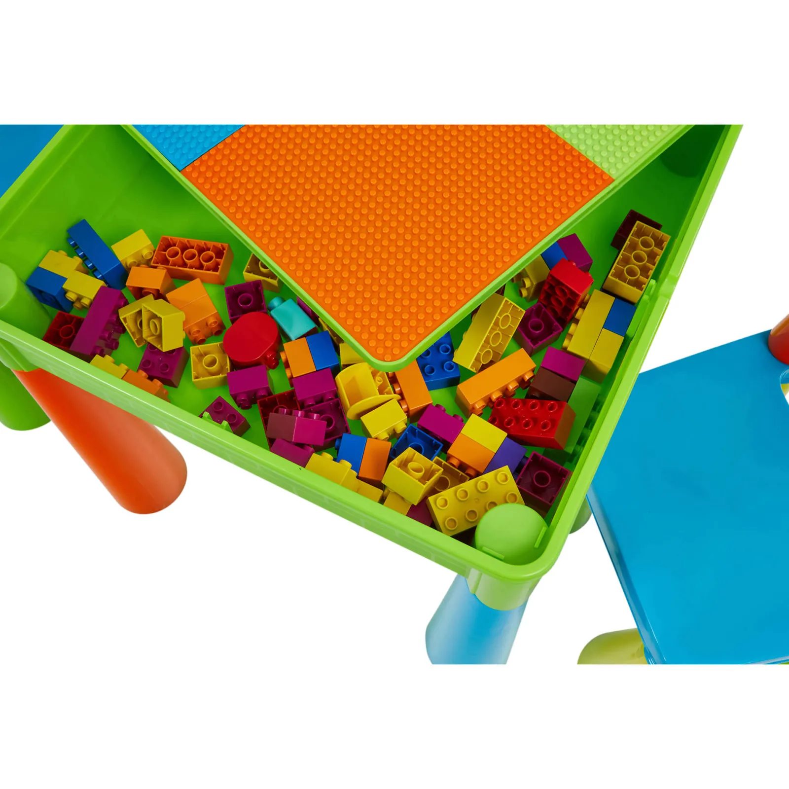 Kinder Little Helper 5-in-1-Set aus Tisch und 2 Stühlen für Kinder | Sand- und Wasserkasten | Lego | Trocken abwischbare Oberseite | Aufbewahrung