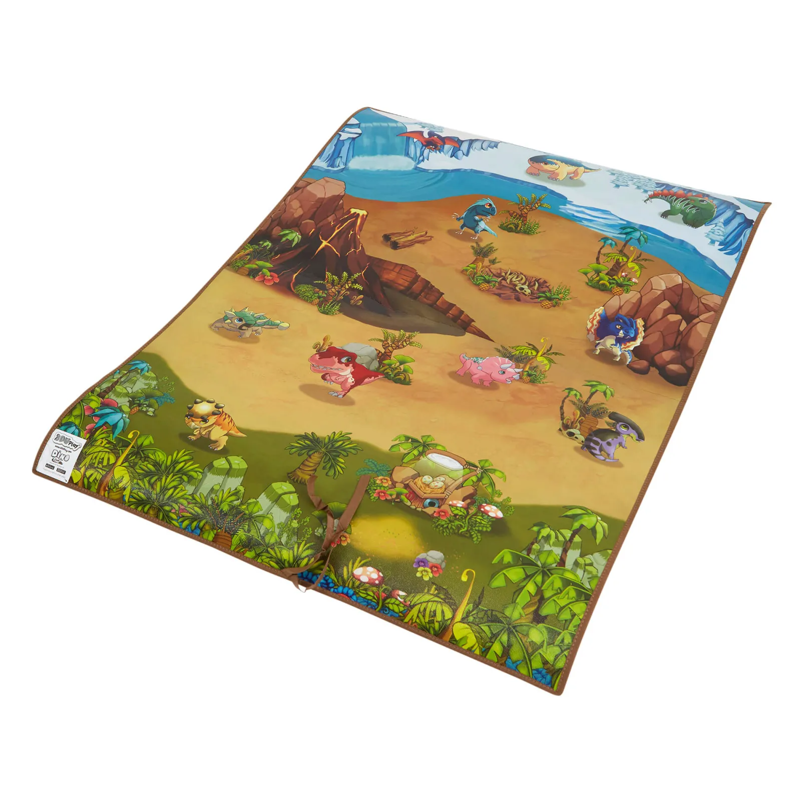 Kinder Little Helper Interaktiv | Pädagogischer Dinosaurierteppich und Spiel | Spielmatte mit App | 120 x 90 cm