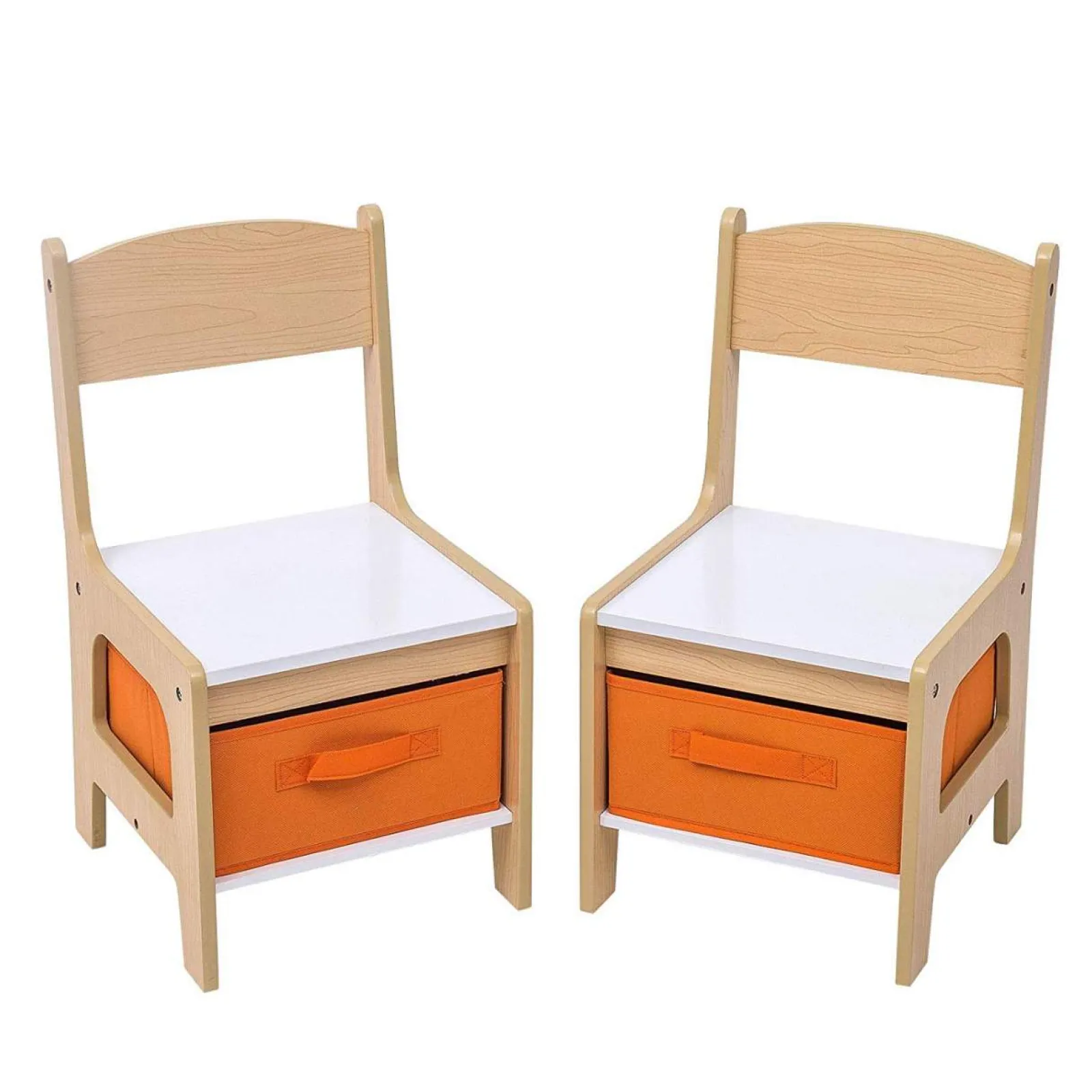 Kinder Little Helper 3-in-1-Tisch und -Stühle für Kinder | Wendbare Tischplatte | Tafel | Orangefarbene Aufbewahrungsschubladen