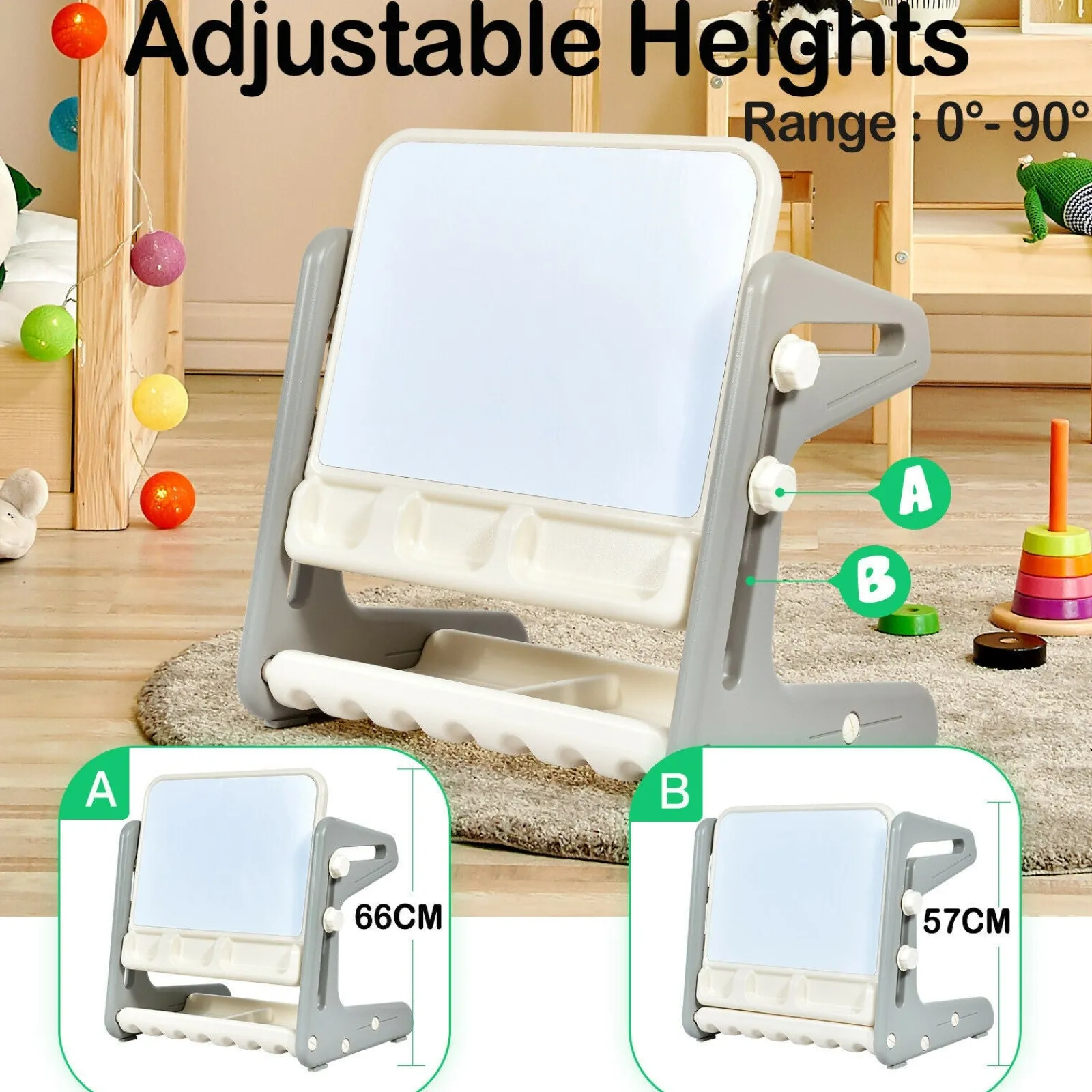 Kinder Little Helper 4-in-1-Tisch und -Stuhl für Kinder | Höhenverstellbares Whiteboard mit Staffelei | Trocken abwischbar und magnetisch | Aufbewahrung | Ab 3 Jahren