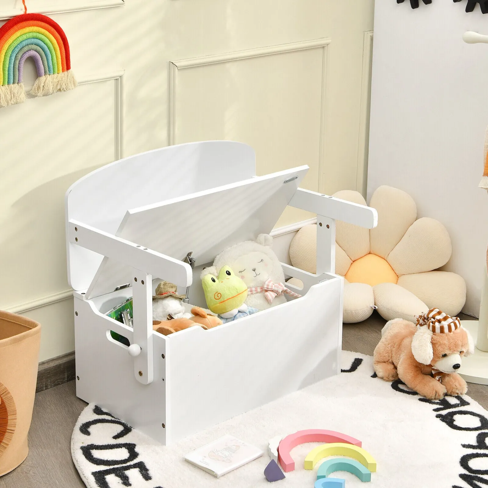 Kinder Little Helper 3-in-1-Tisch- und Stuhlset für Kinder | Aktivitätsbank | Aufbewahrungsbox für Holzspielzeug | 3–7 Jahre