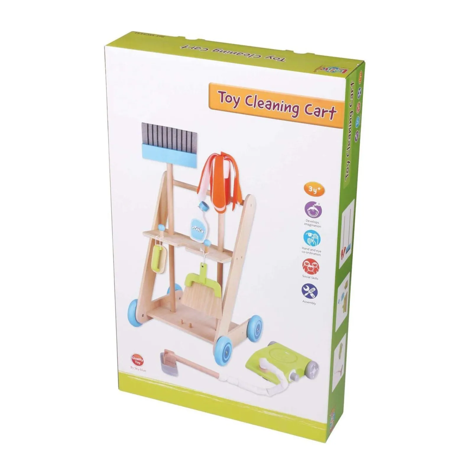 Little Helper Kinder | Montessori 11-Teiliger Putzwagen Aus Holz Für Kinder | Putzset Für Kinder | Ab 3 Jahren