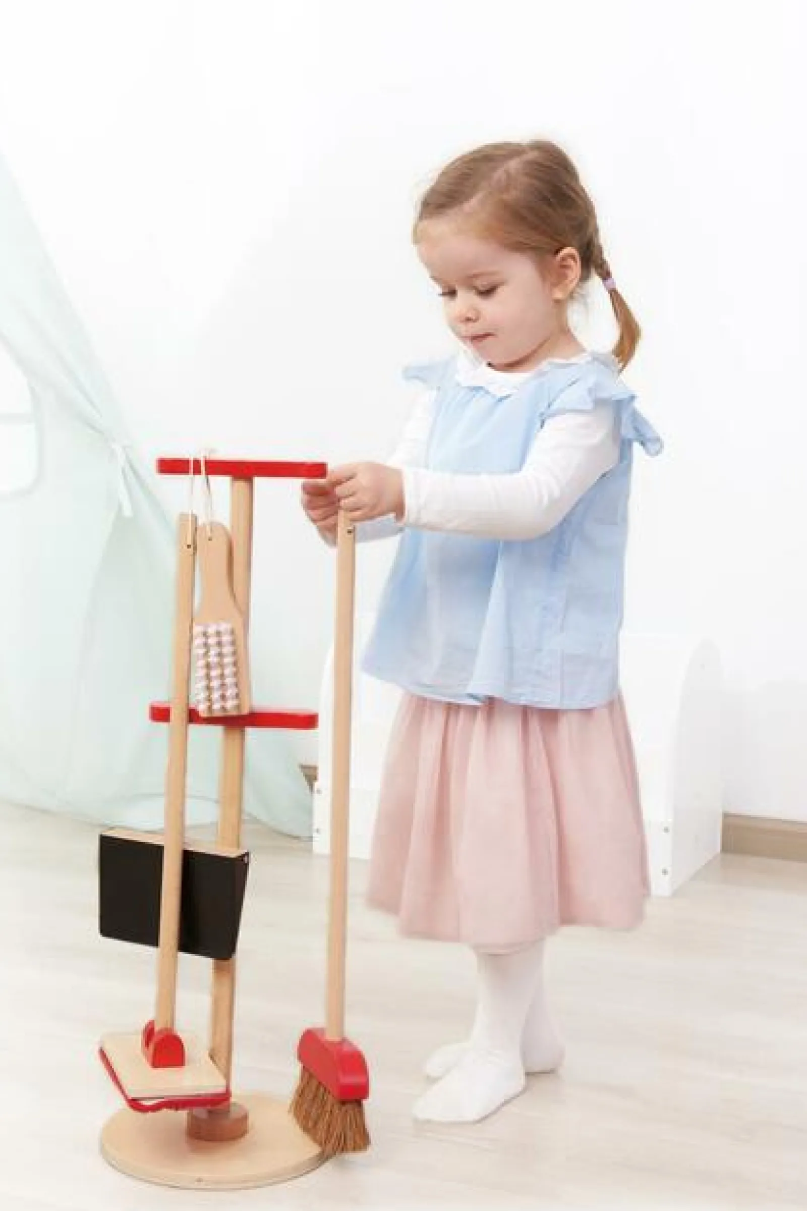 Little Helper Kinder | 5-Teiliger Montessori-Reinigungswagen Aus Holz Für Kinder | Reinigungsset Für Kinder | Ab 3 Jahren