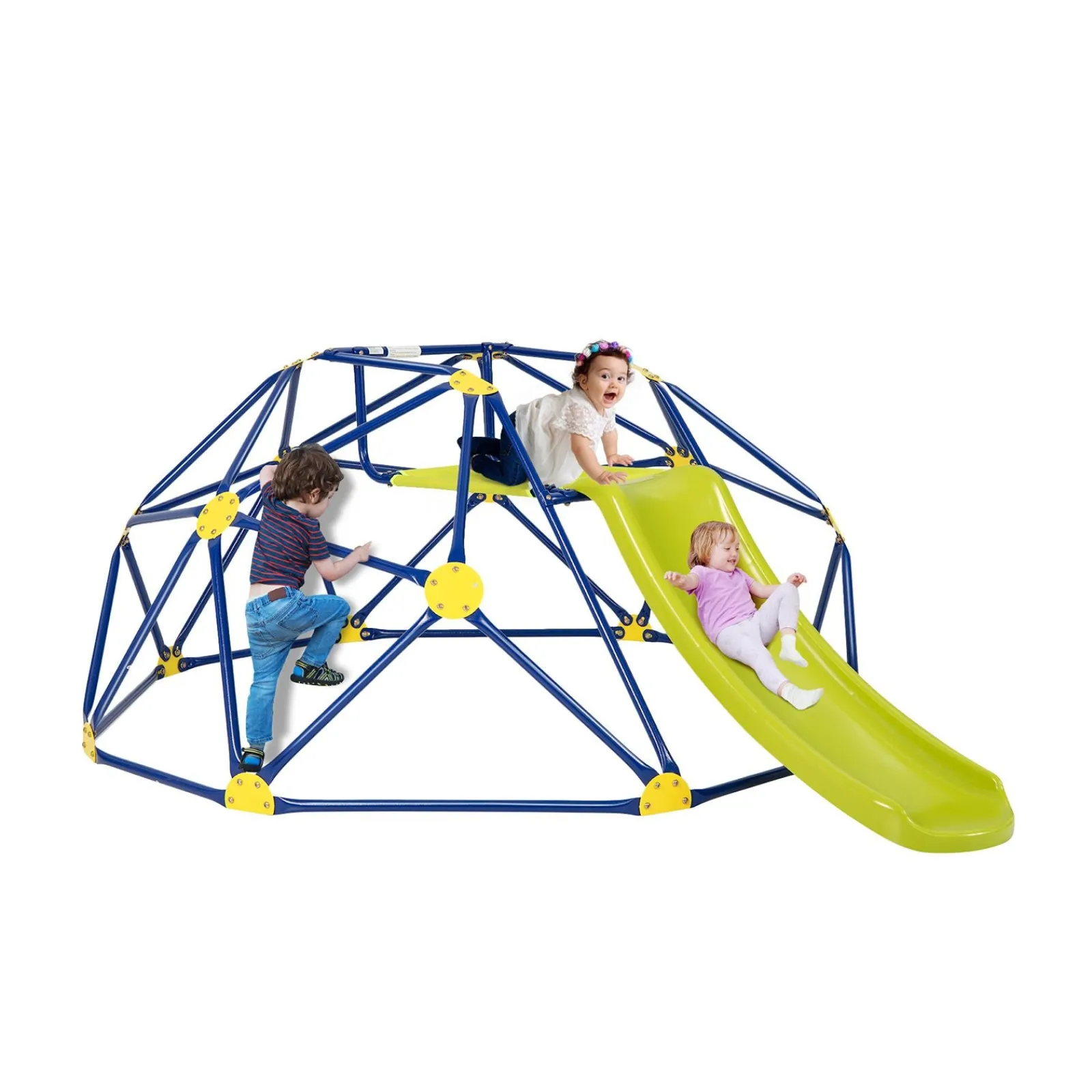 Kinder Little Helper Kinder XL Rostbeständiger Innenbereich | Outdoor Montessori Klettergerüst Kuppel mit Rutsche | 3-12 Jahre