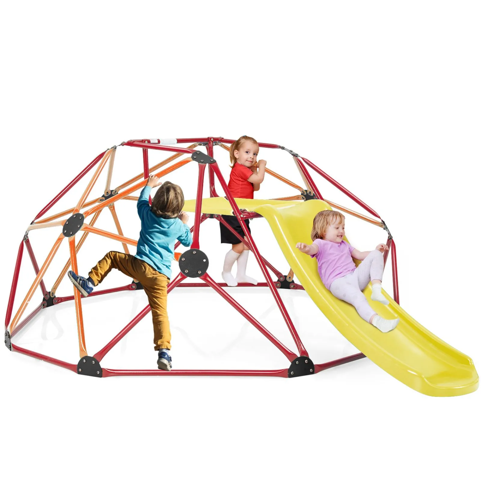Kinder Little Helper Kinder XL Rostbeständiger Innenbereich | Outdoor Montessori Klettergerüst Kuppel mit Rutsche | 3-12 Jahre