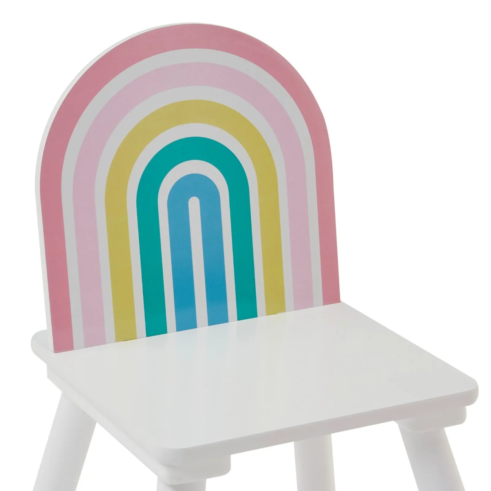 Kinder Little Helper Kinder-Set aus Holz mit Einhorn-Tisch und 2 Stühlen | Weiß | Ab 2 Jahren