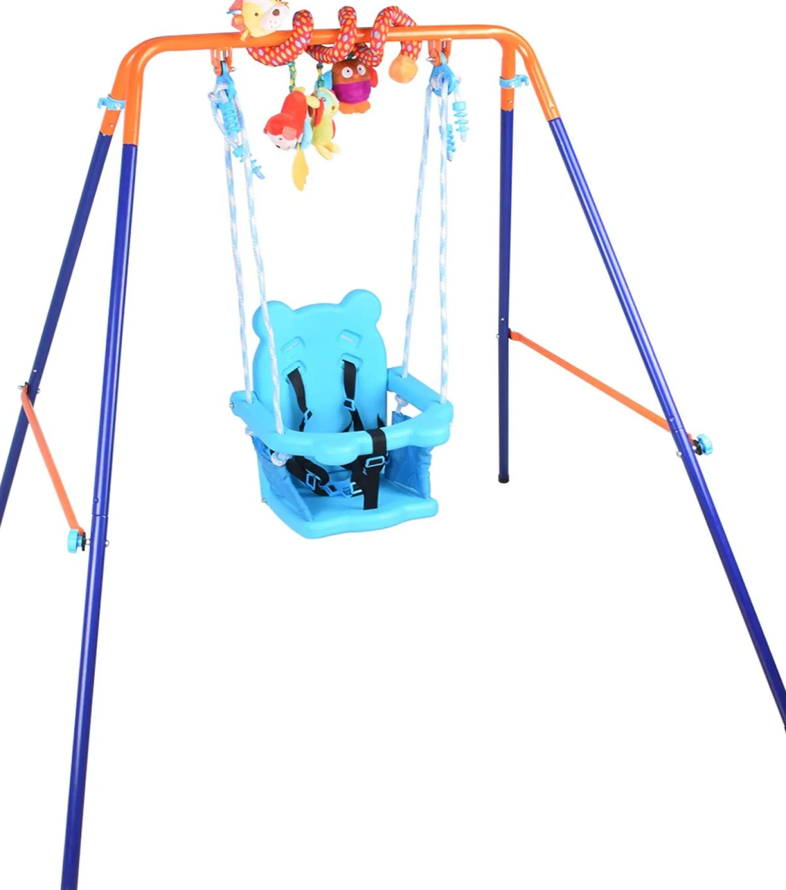 Little Helper Klappbare Schaukel für Babys und Kleinkinder mit Spielzeugbügel | Schaukel für drinnen und draußen | 6Monate – 3Jahre