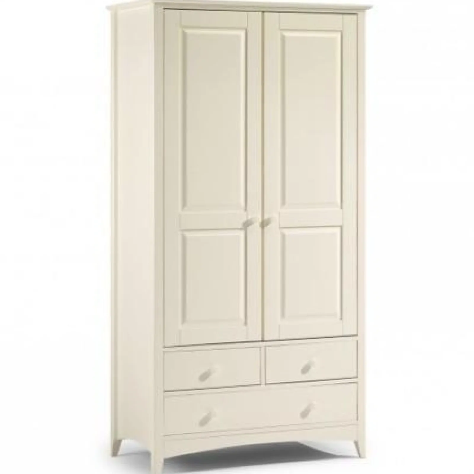 Kinder Little Helper Klassischer Kombinations-Kleiderschrank im Shaker-Stil aus massivem Kiefernholz für Kinderzimmer und Schlafzimmer - Elfenbeinweiß