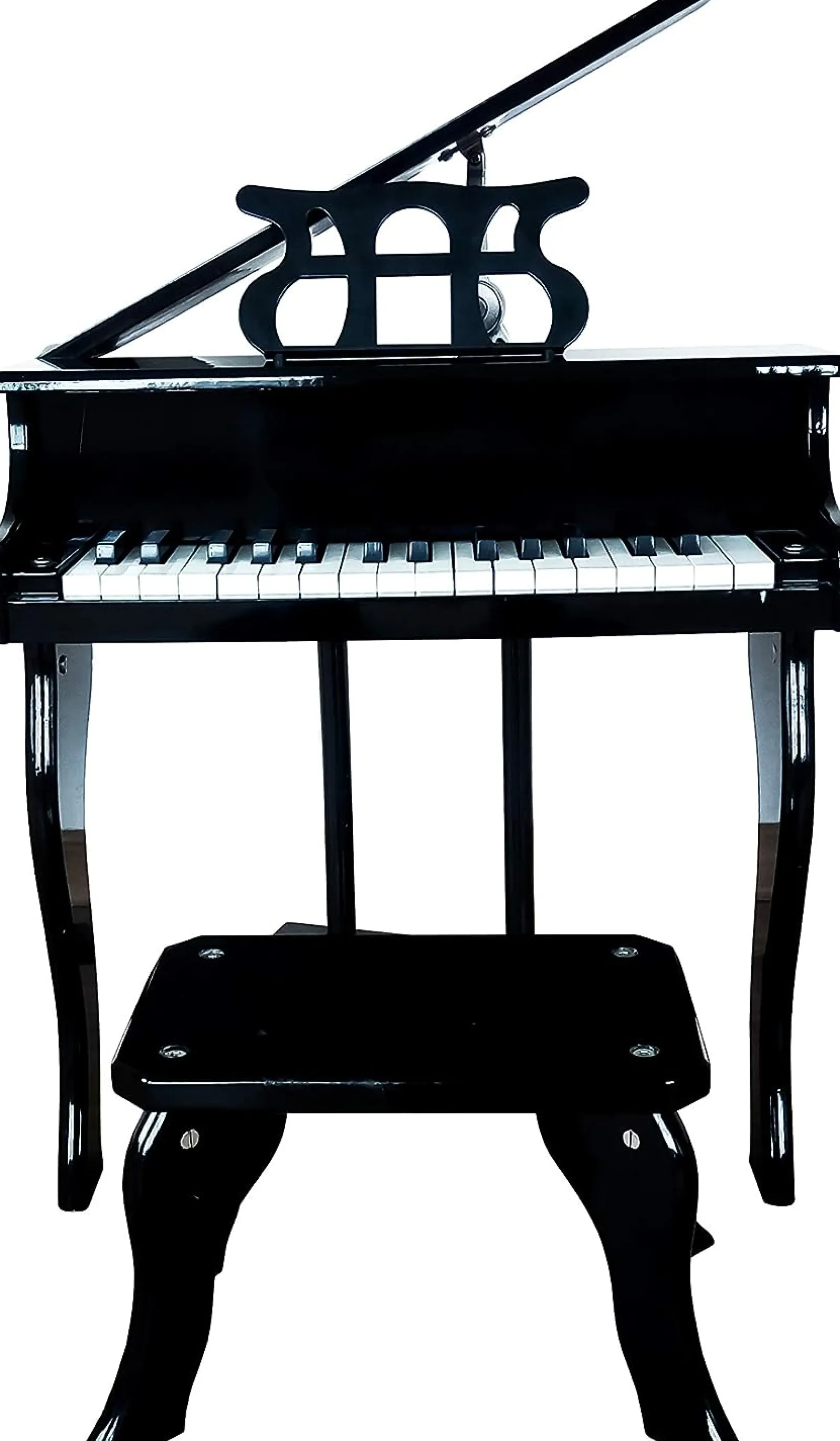Kinder Little Helper Klassischer Mini-Flügel Aus Holz Mit 30 Tasten Und Hocker | Pädagogisches Musikinstrument | Schwarz