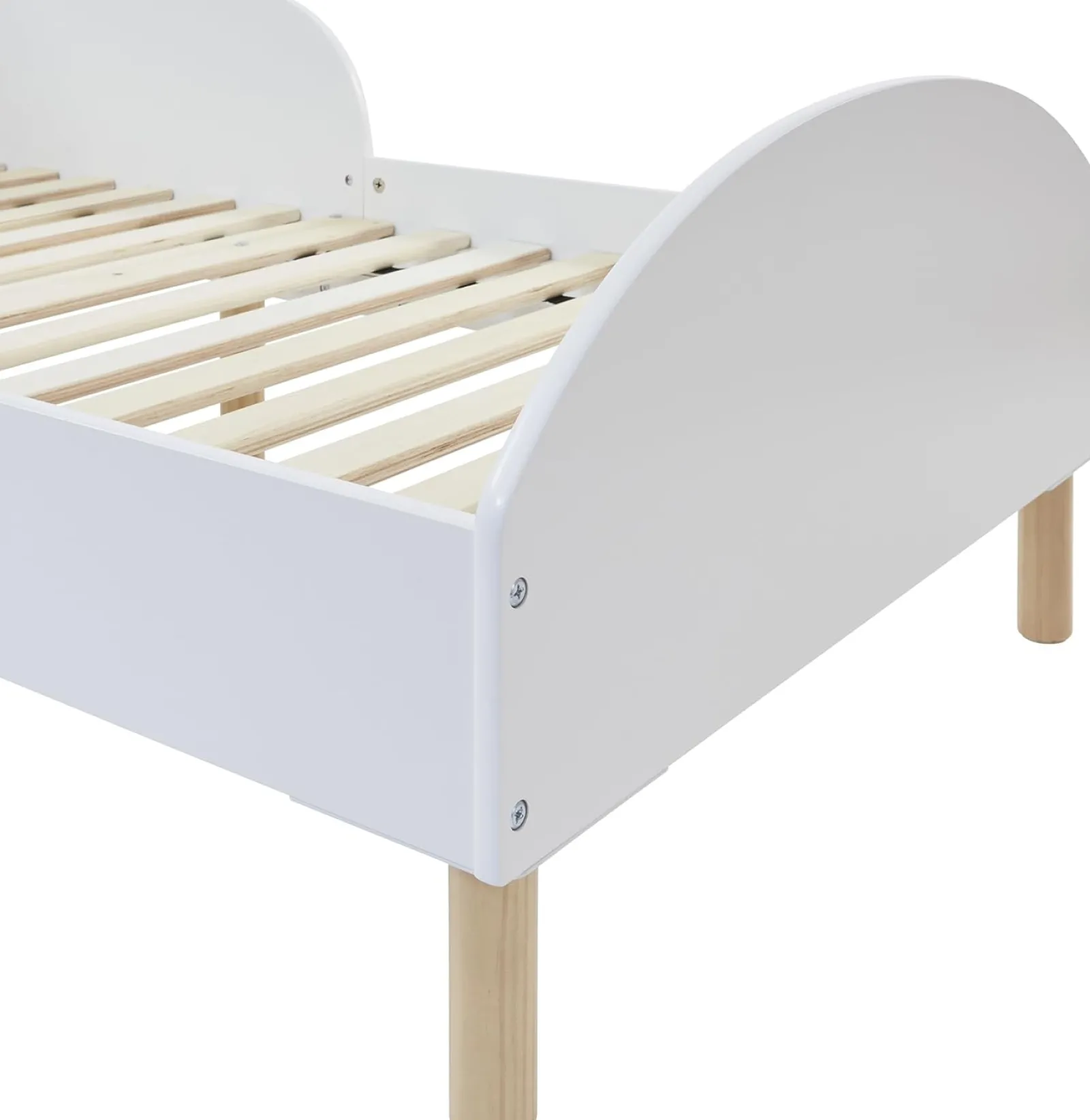 Kinder Little Helper Klassisches weißes Kinderbett aus Holz mit Seitenschutz | Betten für Kleinkinder | Weiß | 18 Monate – 5 Jahre