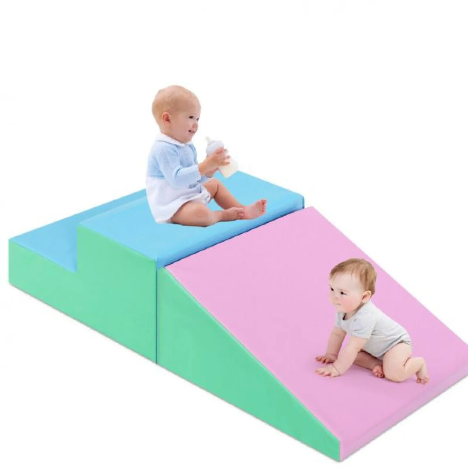 Kinder Little Helper Kleine weiche Spielgeräte | 2-teiliges Kletter- und Rutschen-Spielset aus Schaumstoff | Farboptionen | 6m+