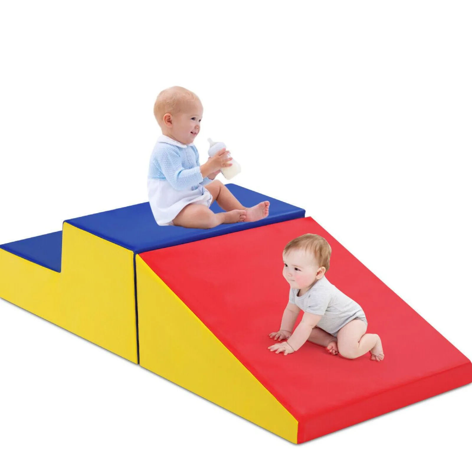 Kinder Little Helper Kleine weiche Spielgeräte | 2-teiliges Kletter- und Rutschen-Spielset aus Schaumstoff | Farboptionen | 6m+