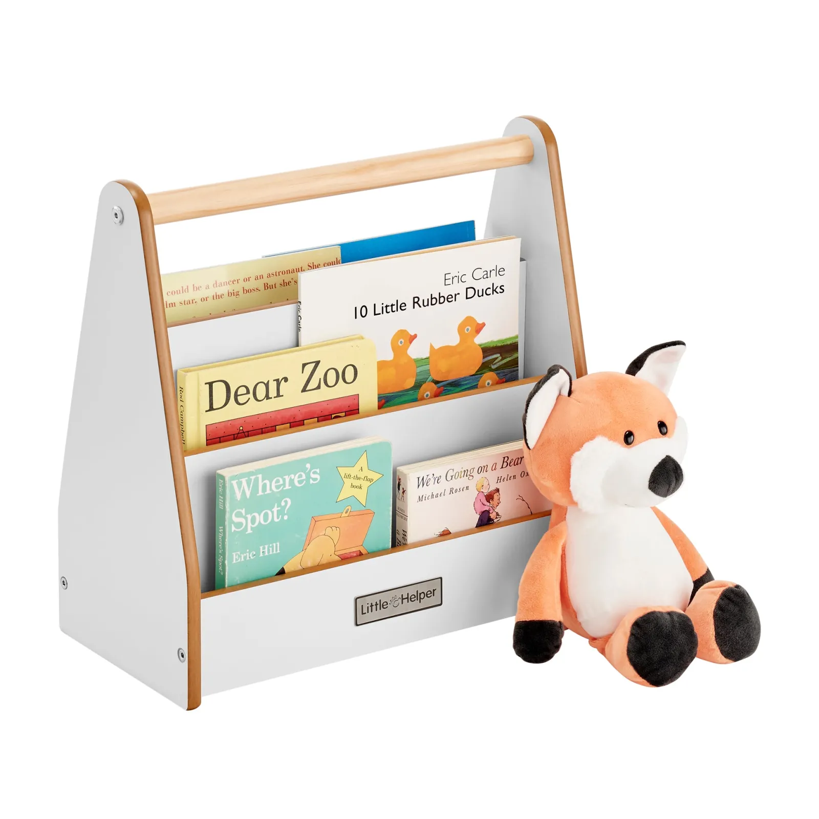 Kinder Little Helper Kleiner Helfer Montessori Kleines Bücherregal | Mini-Bücherregal Für Kinder | Tragbares Bücherregal | Doppelseitig | Bücherregal | Weiß