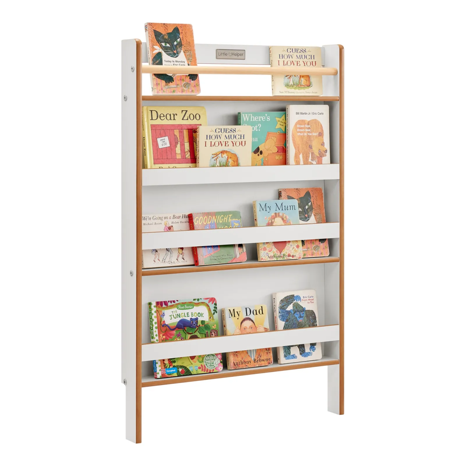 Kinder Little Helper Kleines Helferlein Montessori-Bücherregal zur Wandmontage | Kinderbücherregal | Kinderbücherregal | weiß