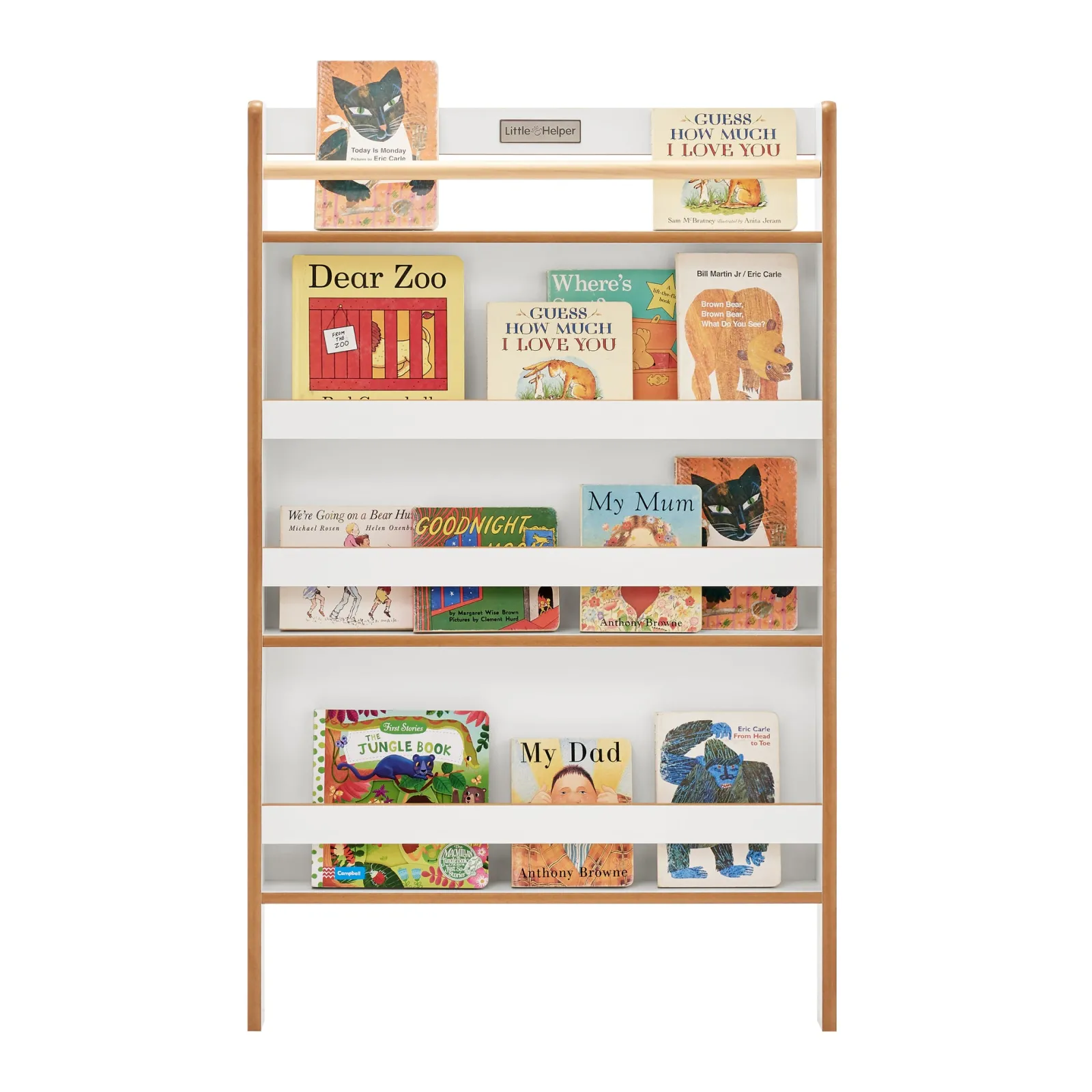 Kinder Little Helper Kleines Helferlein Montessori-Bücherregal zur Wandmontage | Kinderbücherregal | Kinderbücherregal | weiß