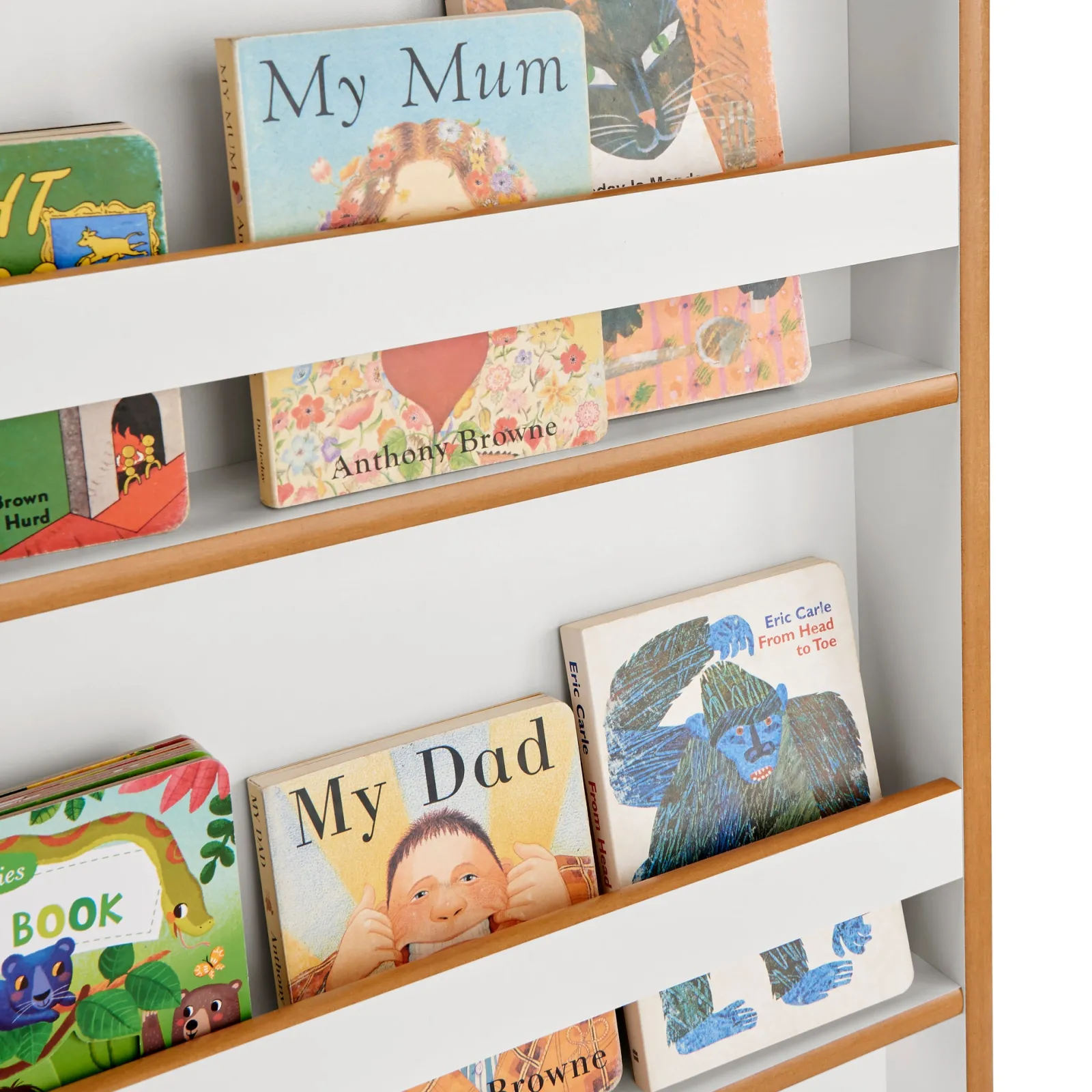 Kinder Little Helper Kleines Helferlein Montessori-Bücherregal zur Wandmontage | Kinderbücherregal | Kinderbücherregal | weiß