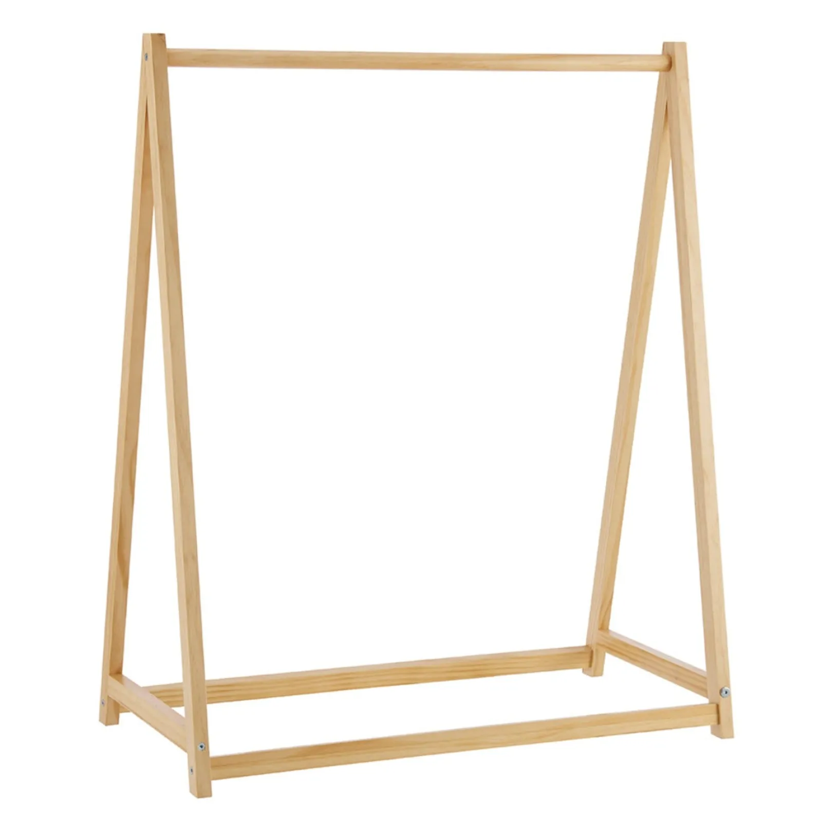 Kinder Little Helper 100 % ökologische Kleiderstange aus natürlichem Kiefernholz für Montessori-Übungen | Kleiderstange zum Anziehen | Natur | 96 cm hoch