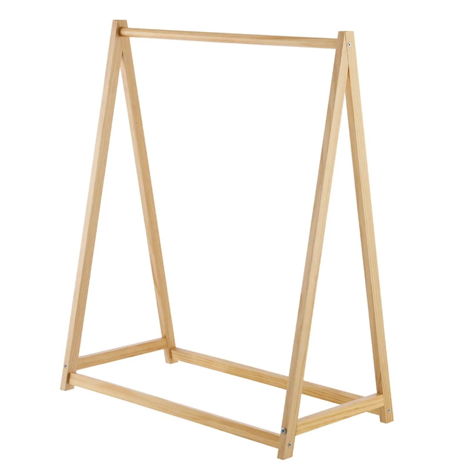 Kinder Little Helper 100 % ökologische Kleiderstange aus natürlichem Kiefernholz für Montessori-Übungen | Kleiderstange zum Anziehen | Natur | 96 cm hoch