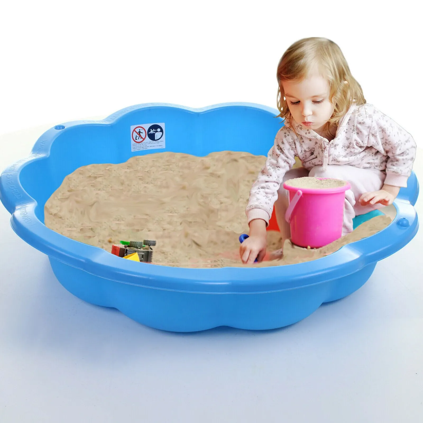 Little Helper Ökologischer, recycelbarer Muschelsandkasten für Kinder | Bällebad und Planschbecken | Sand- und Wasserspiele im Freien | 12m+