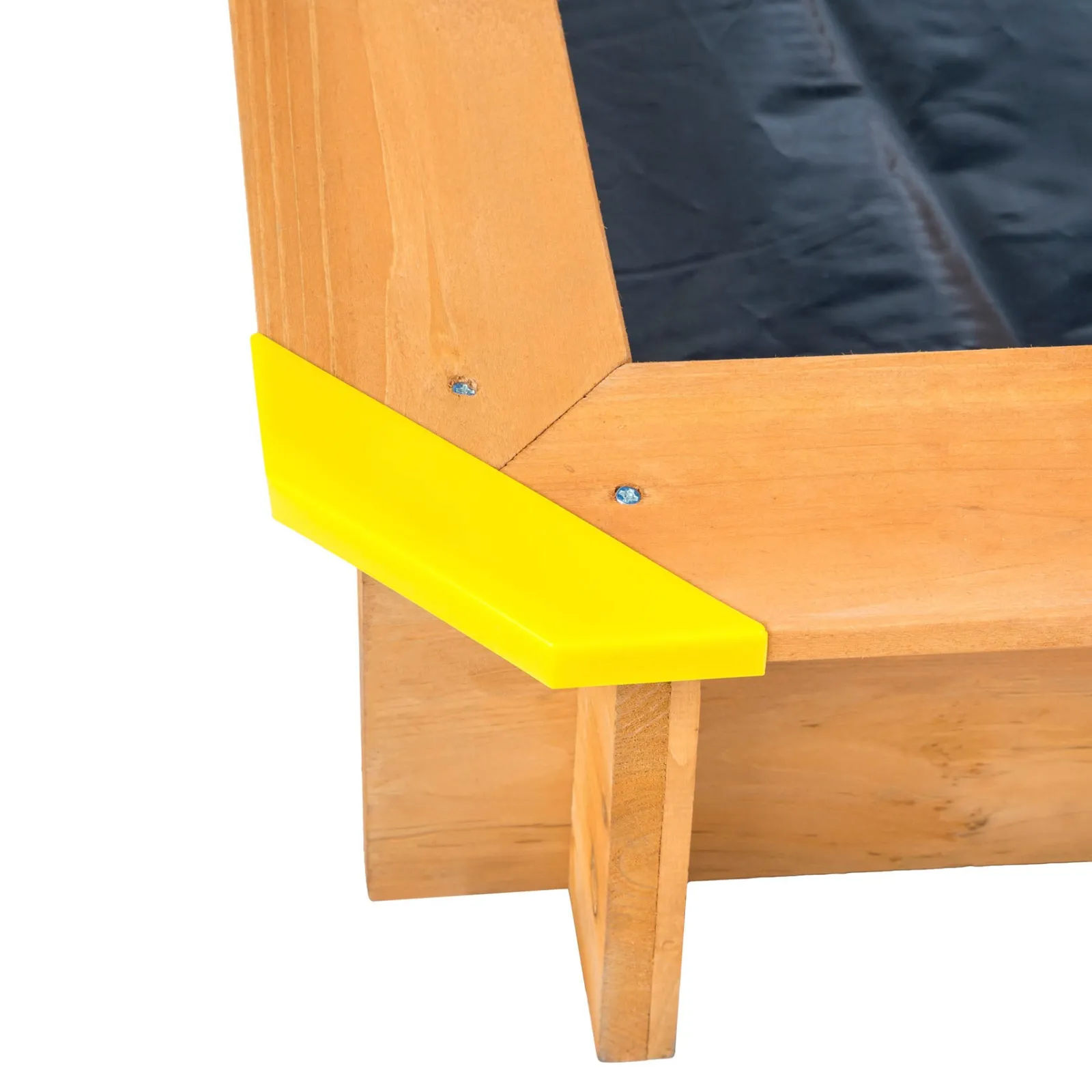 Little Helper Ökologischer Sandkasten aus massivem Tannenholz für Kinder mit UV- und wasserdichtem verstellbarem Dach | Blau | 1,2 m im Quadrat