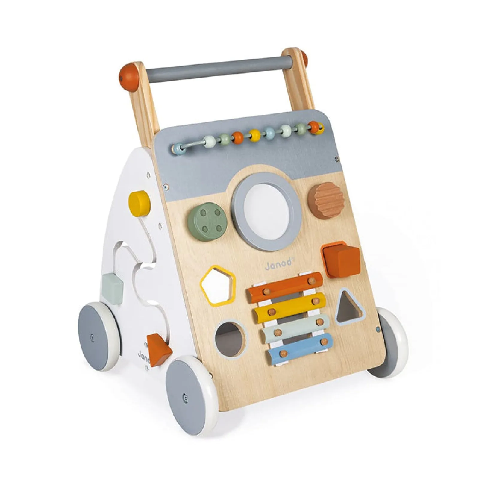 Kinder Little Helper 100 % ökologisches Montessori-Gehgestell aus Holz mit 9 Teilen | abnehmbare Bremse | 12Monate+