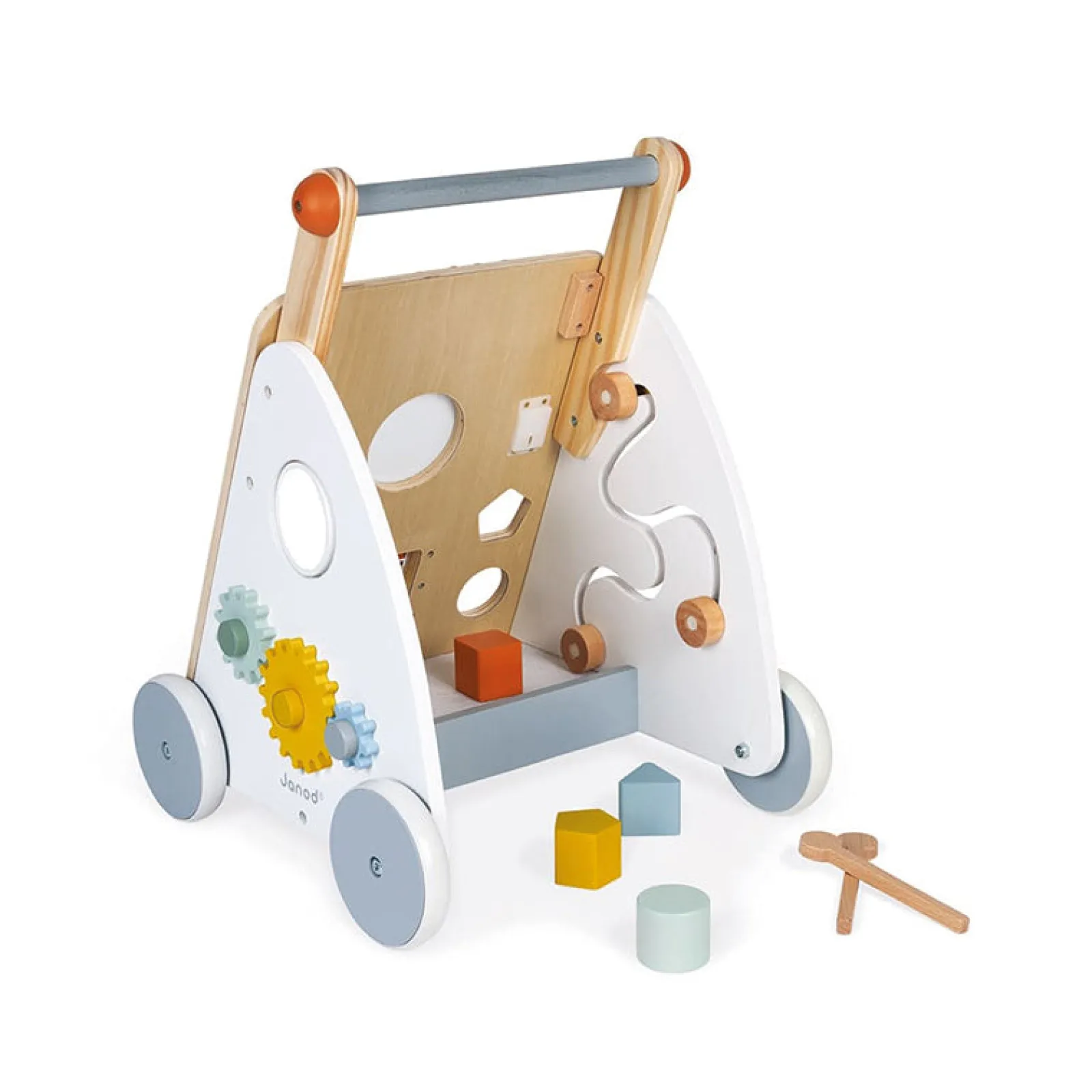 Kinder Little Helper 100 % ökologisches Montessori-Gehgestell aus Holz mit 9 Teilen | abnehmbare Bremse | 12Monate+