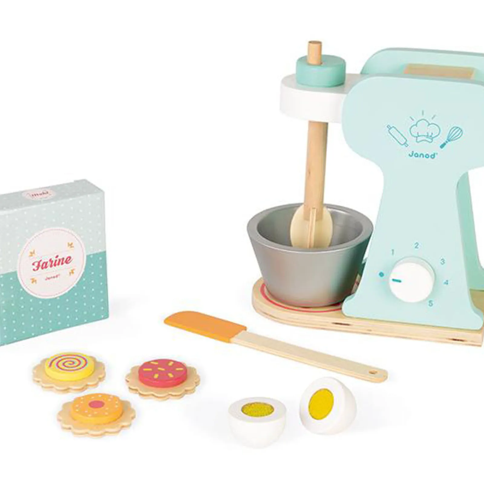 Little Helper 100 % ökologisches Montessori-Mixerspielzeug aus Holz mit Zubehör | Küchenspielzeug | Holzspielzeug | 3–8 Jahre