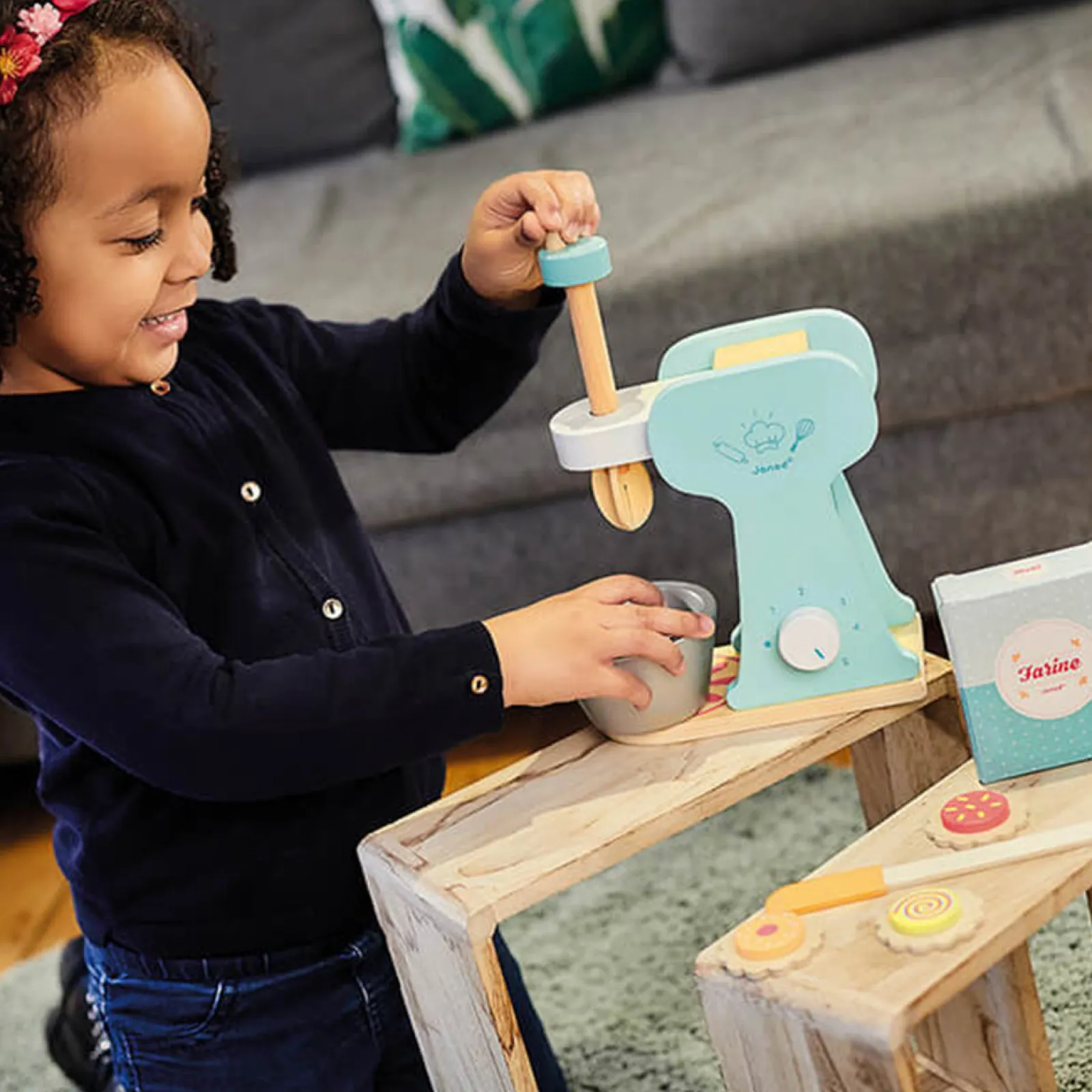 Little Helper 100 % ökologisches Montessori-Mixerspielzeug aus Holz mit Zubehör | Küchenspielzeug | Holzspielzeug | 3–8 Jahre