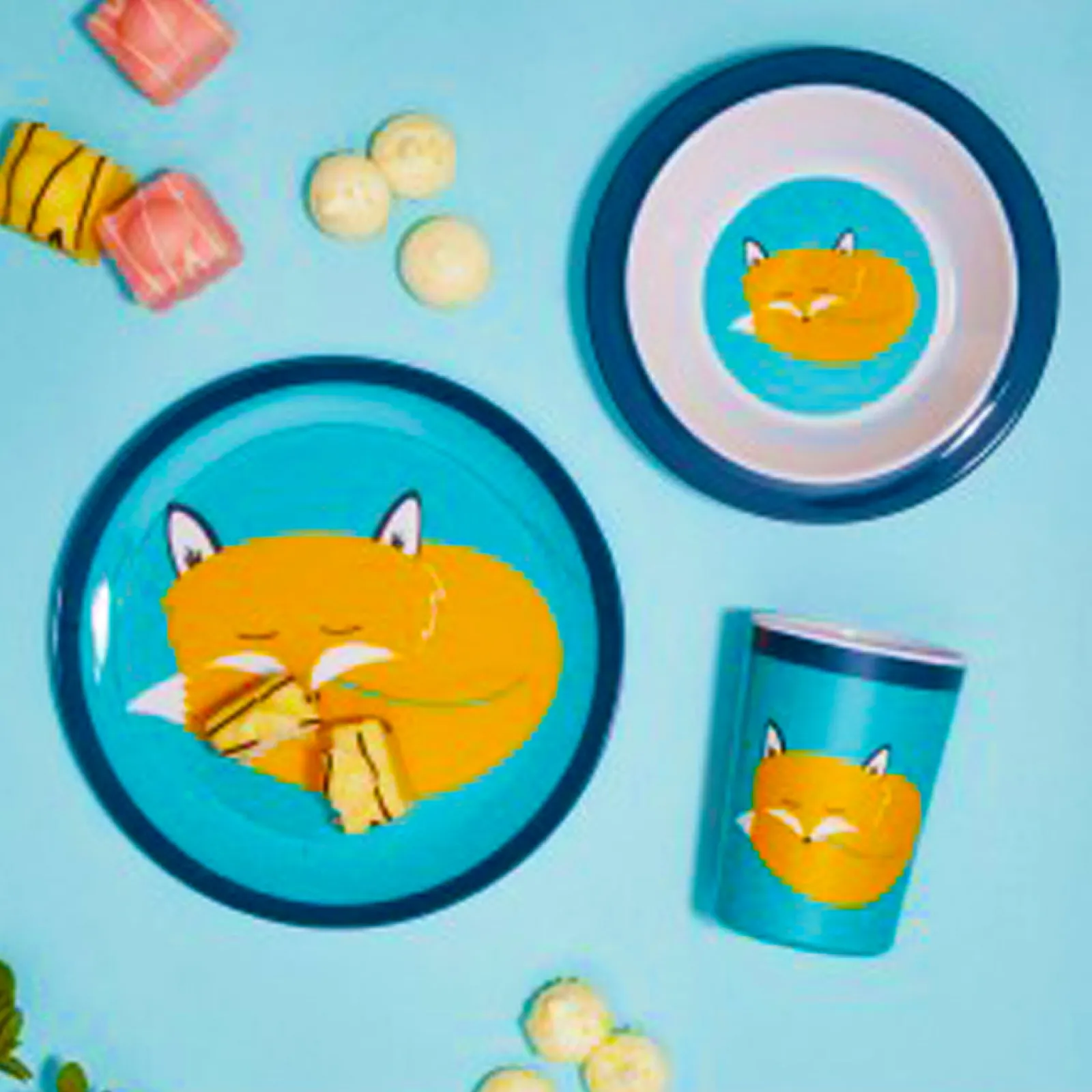 Little Helper Kratzfestes Essset Für Babys Und Kleinkinder | Babygeführte Entwöhnung | 3-Teiliges Kinder-Schüssel- Und Tellerset | Felix Fox