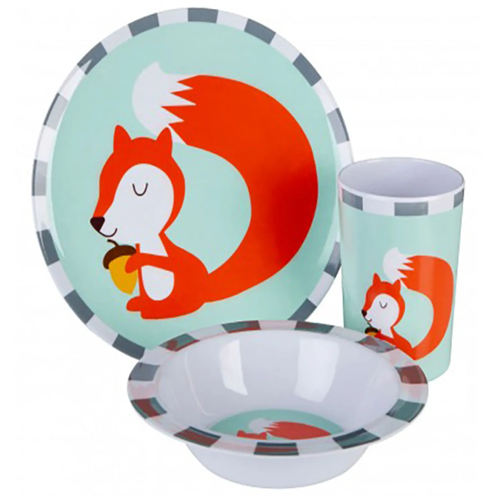 Little Helper Kratzfestes Essset Für Babys Und Kleinkinder | Babygeführte Entwöhnung | 3-Teiliges Kinder-Schüssel- Und Tellerset | Susie Squirrel