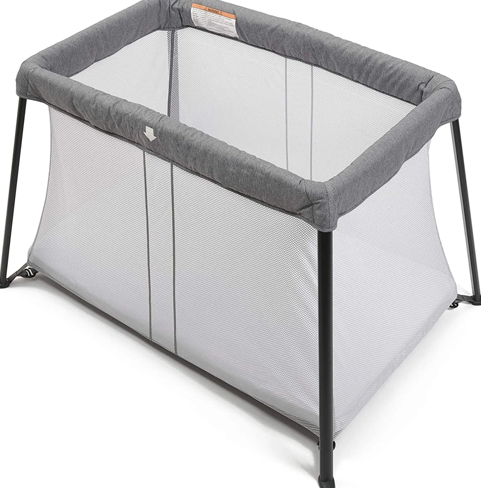 Kinder Little Helper Leicht zusammenzubauender 2-in-1-Laufstall und Reisebett für Babys | Dicke Matratze, Laken und Tragetasche | Grau | 0–36Monate