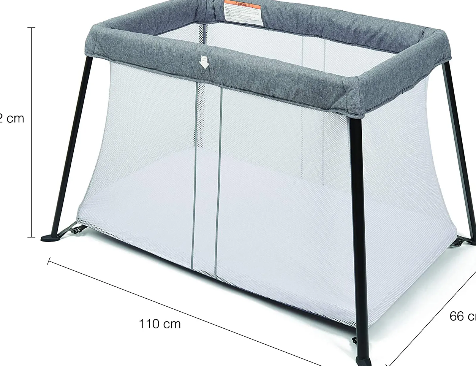 Kinder Little Helper Leicht zusammenzubauender 2-in-1-Laufstall und Reisebett für Babys | Dicke Matratze, Laken und Tragetasche | Grau | 0–36Monate