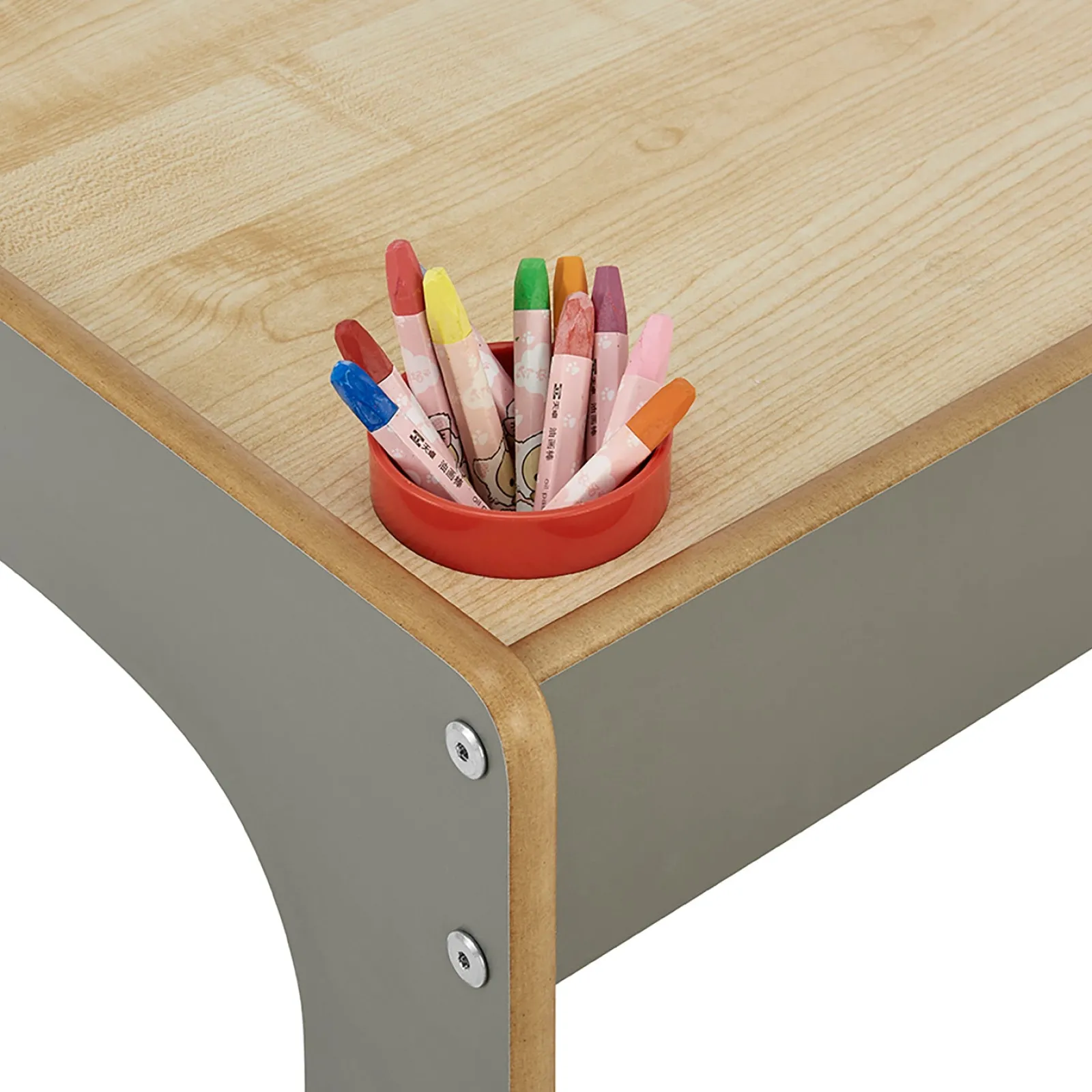 Kinder Little Helper Holztisch und Stuhl für Kleinkinder für Kunst, Handwerk und Essen | Grau/Natur