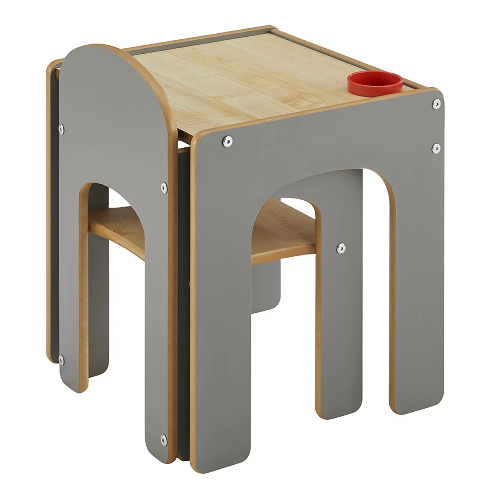 Kinder Little Helper Holztisch und Stuhl für Kleinkinder für Kunst, Handwerk und Essen | Grau/Natur