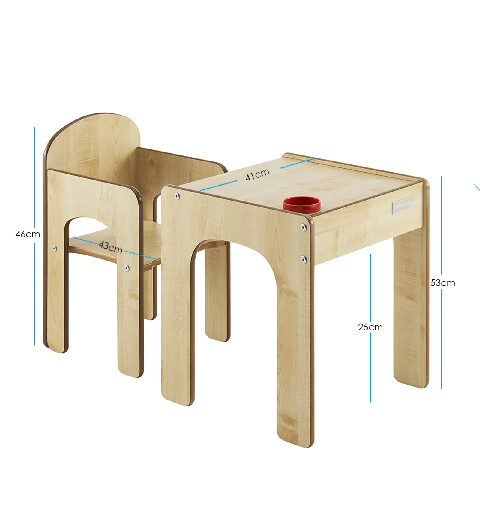 Kinder Little Helper Holztisch und Stuhl für Kleinkinder für Kunst, Handwerk und Essen | Natürliches Finish